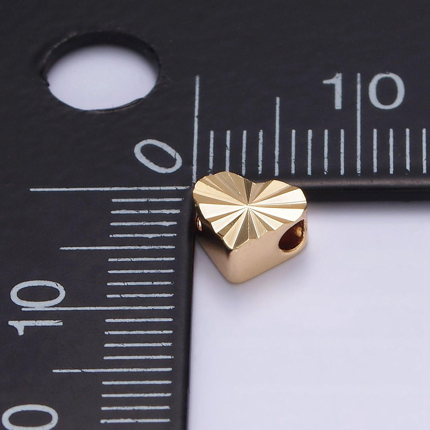 1x gold dainty heart spacer beads, sunburst beads, celestial bracelet connector for bracelet jewelry making supply finding 7x6mm b-835