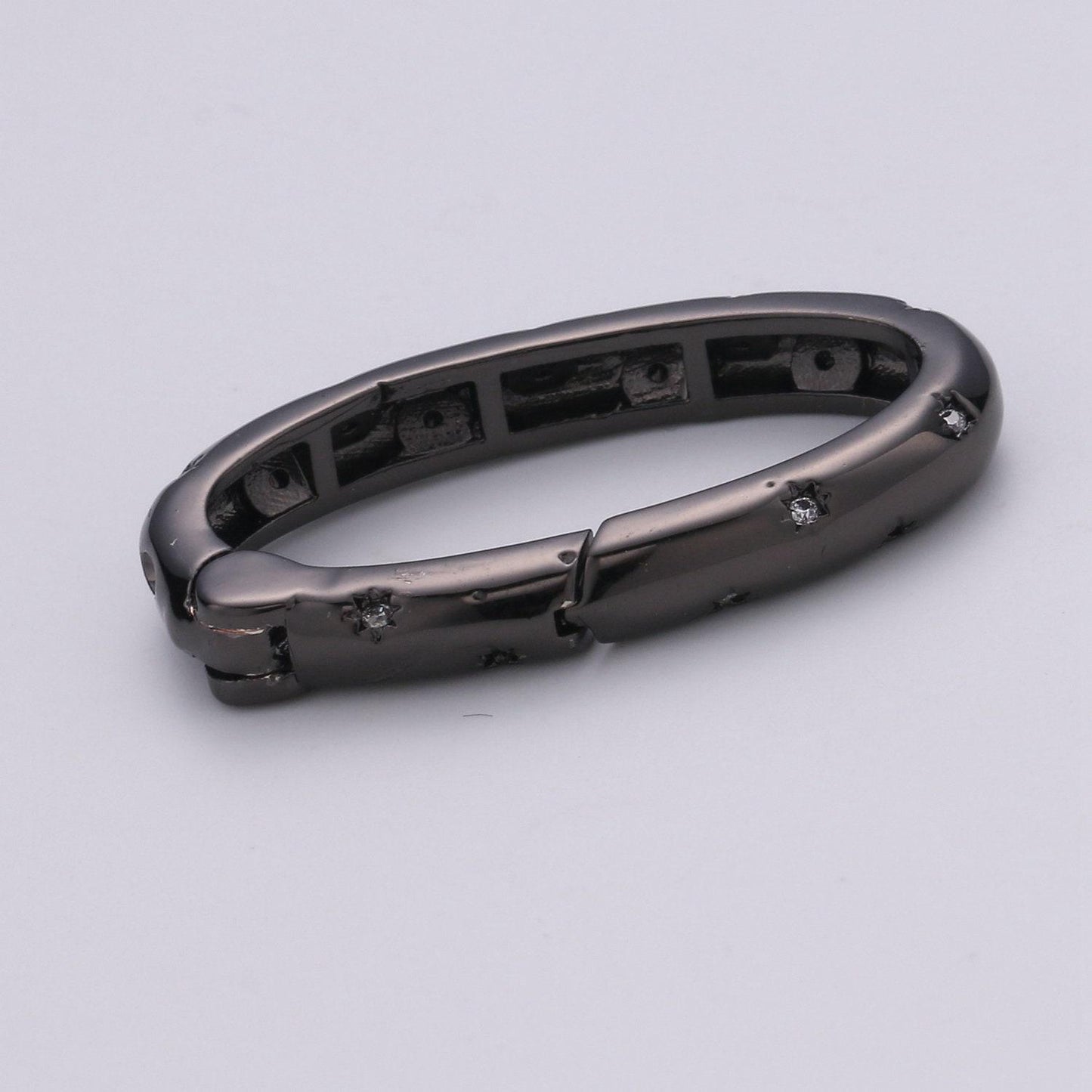 Gold spring gate ring,push gate ring, 30x15mm oval ring charm holder rose gold black gun metal silver clasp connector charm holder supp-85