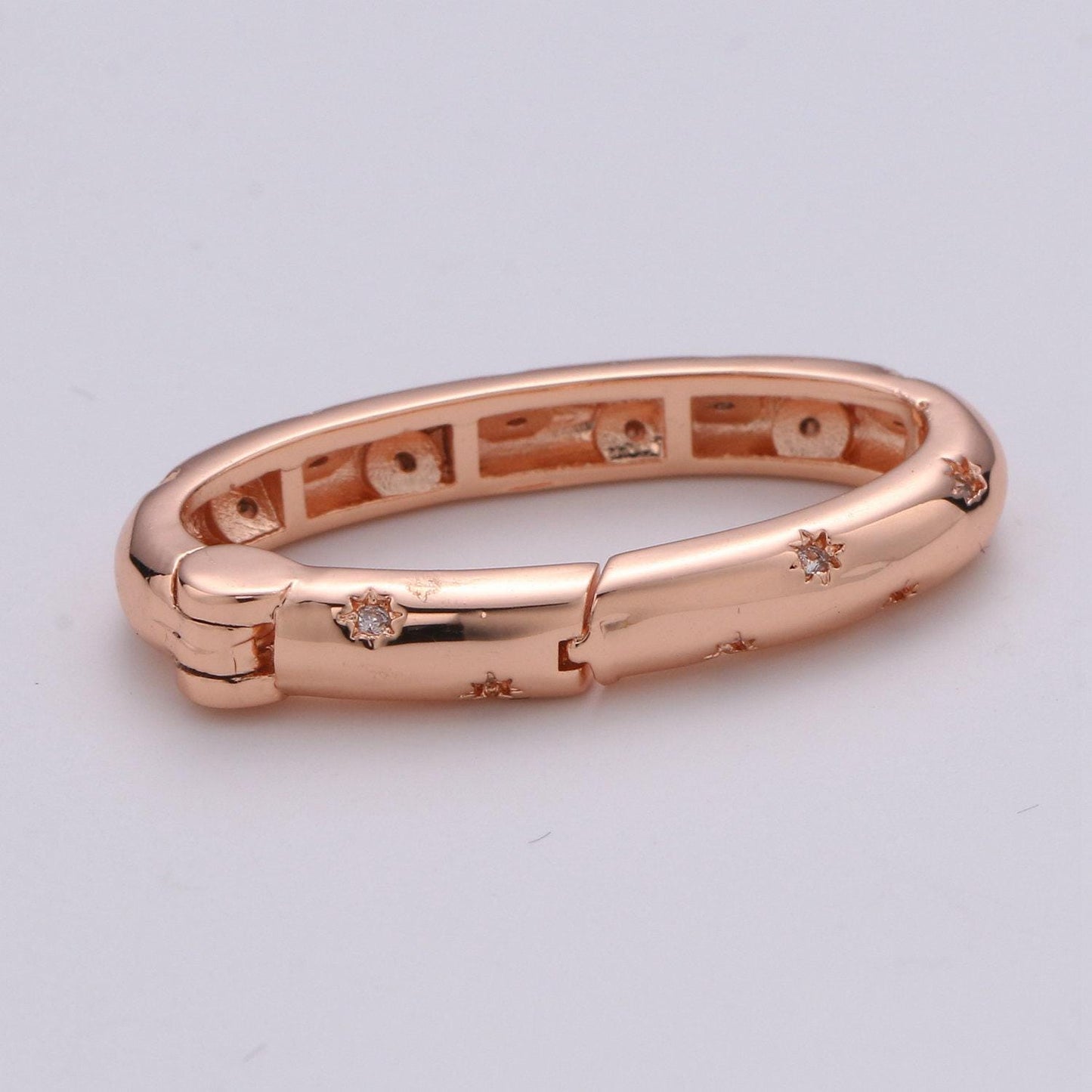 Gold spring gate ring,push gate ring, 30x15mm oval ring charm holder rose gold black gun metal silver clasp connector charm holder supp-85