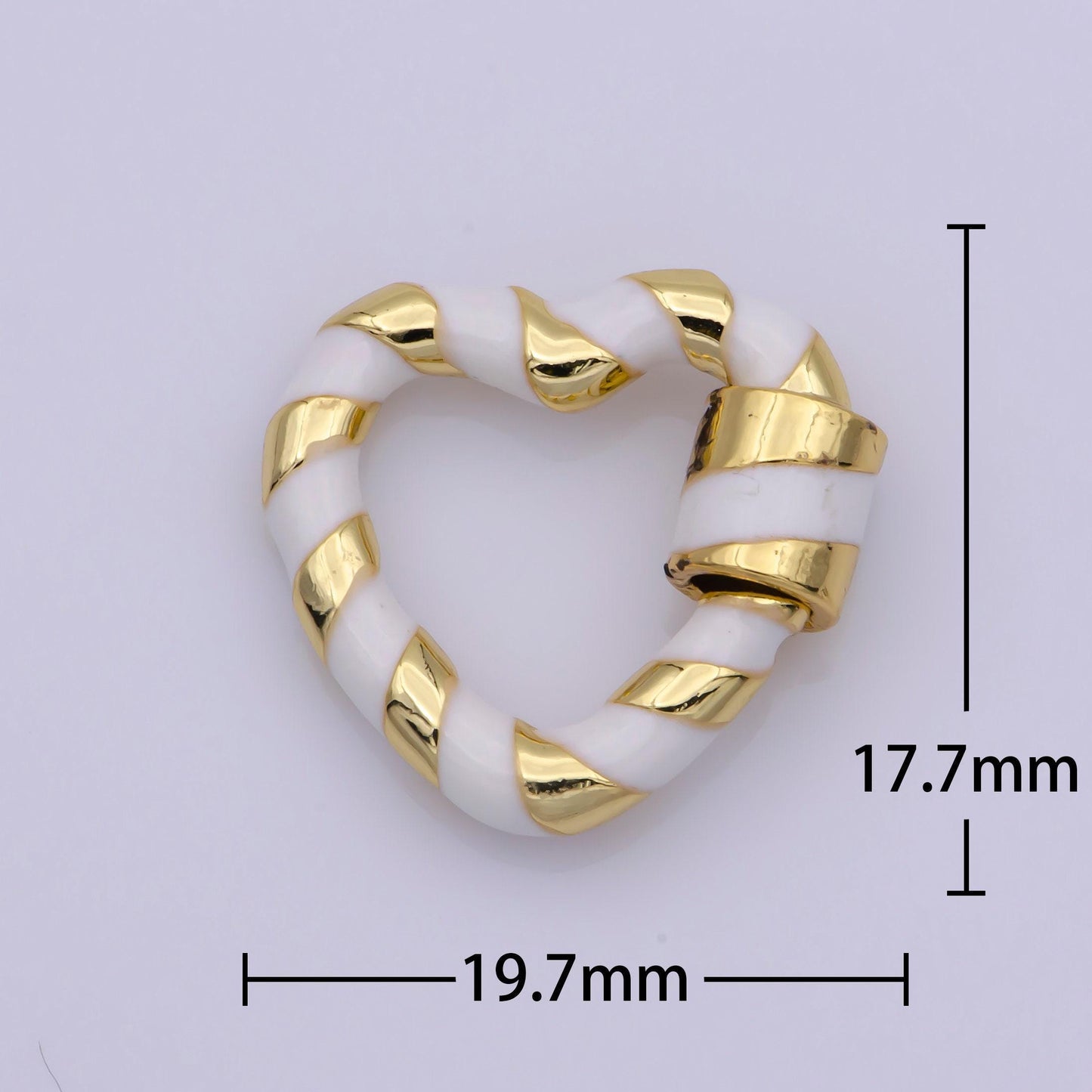 Silver heart shaped carabiner clasp, screw in enamel clasp for bracelet necklace jewelry making supplies y2k jewelry christmas happy holiday
