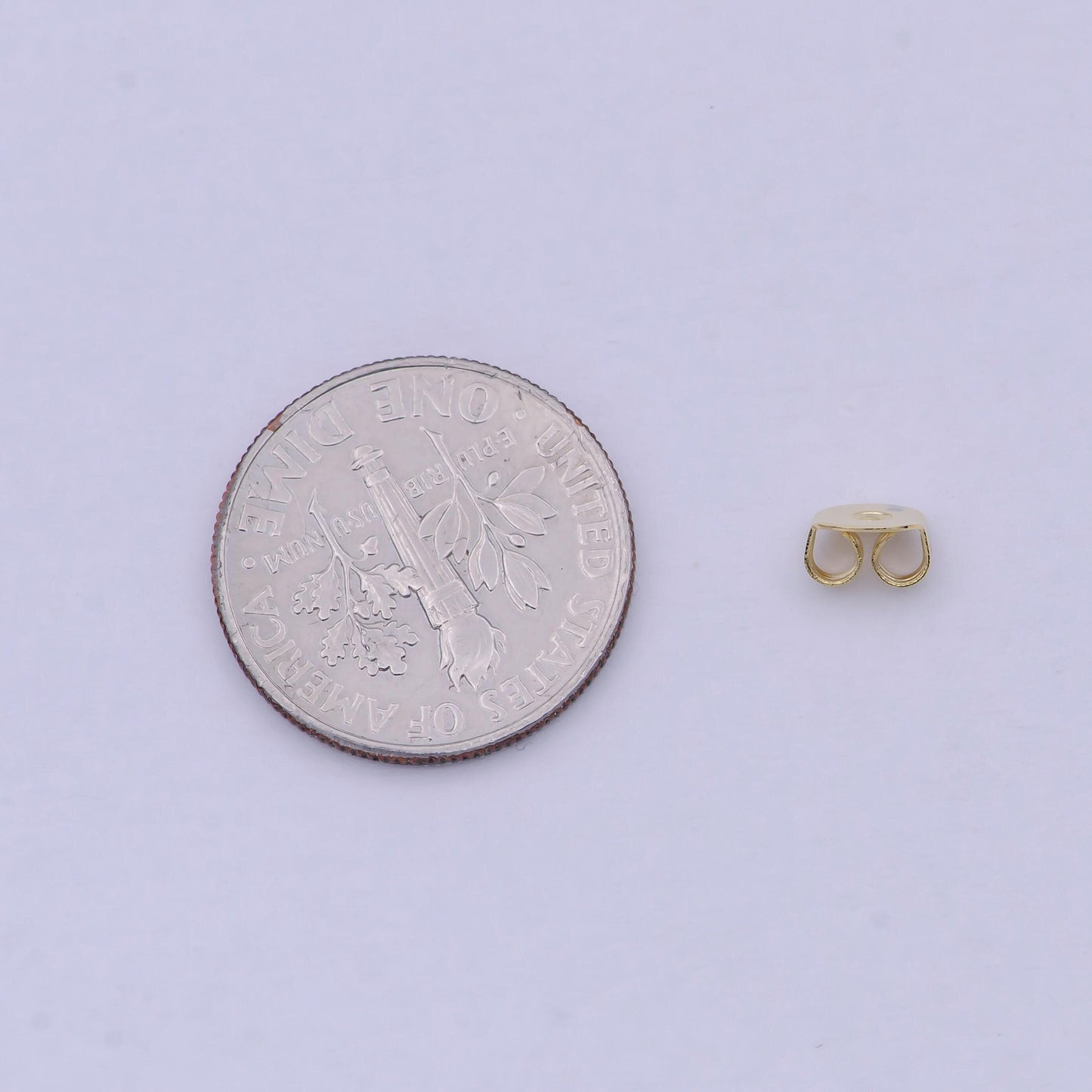 10 pair gold earring backs, earring stoppers, butterfly earring backs, clutch earring backs, jewelry finding k-595