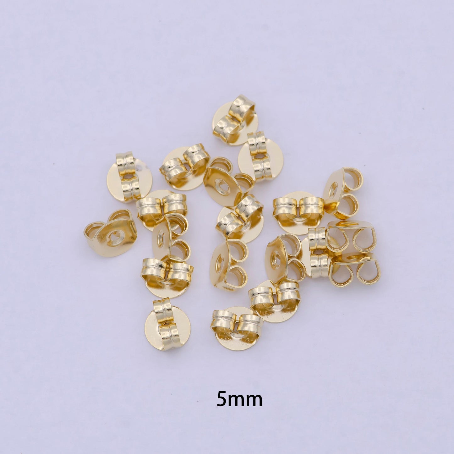 10 pair gold earring backs, earring stoppers, butterfly earring backs, clutch earring backs, jewelry finding k-595