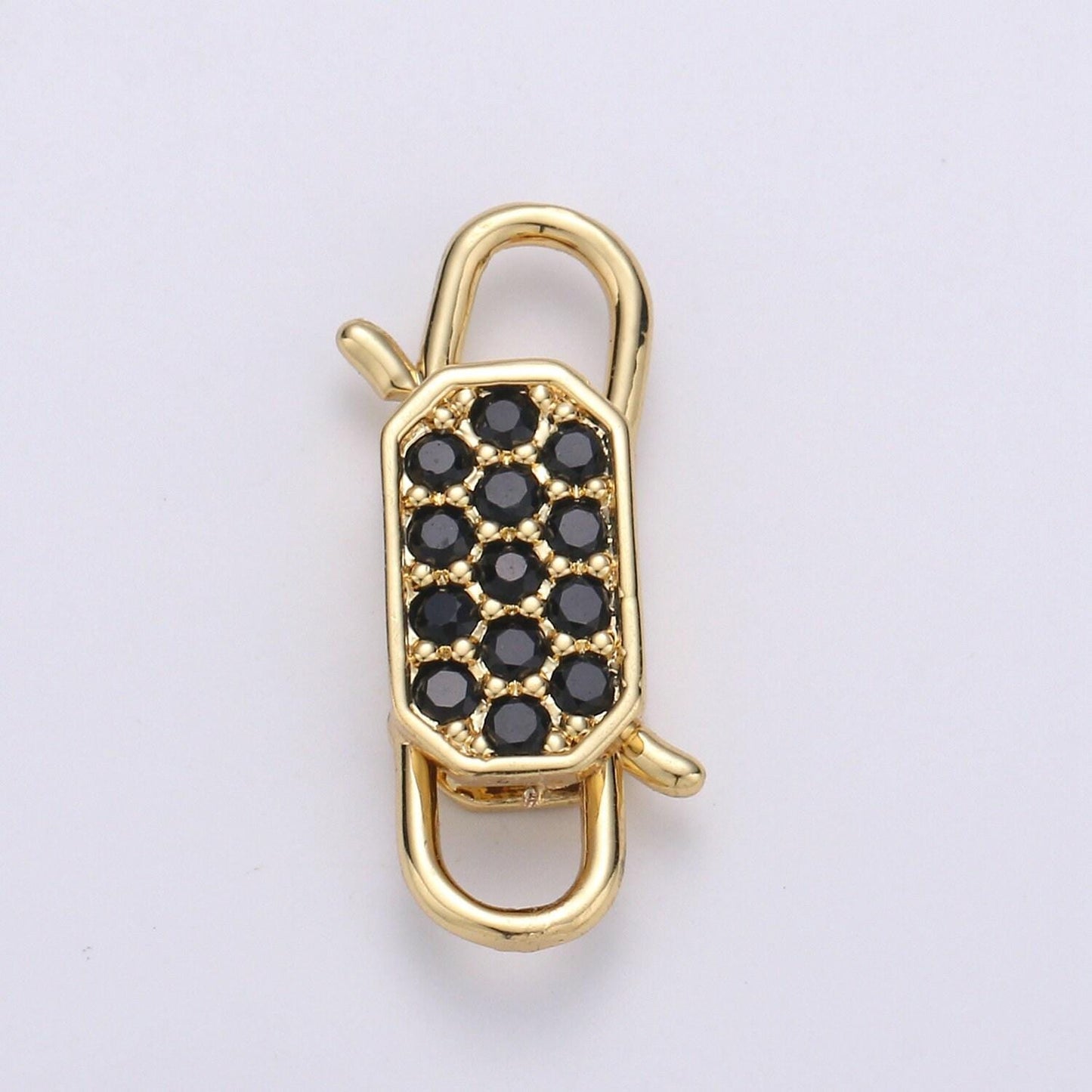 1pc cz carabiner mutiple color options spring push clasp,double clasp connector, interlocking oval lock clasp, supp- 725, 726, 727, 728, 729