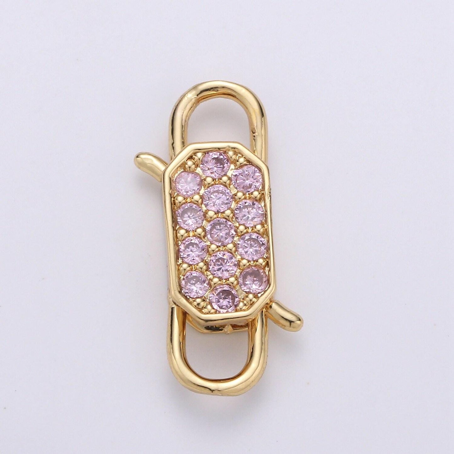1pc cz carabiner mutiple color options spring push clasp,double clasp connector, interlocking oval lock clasp, supp- 725, 726, 727, 728, 729