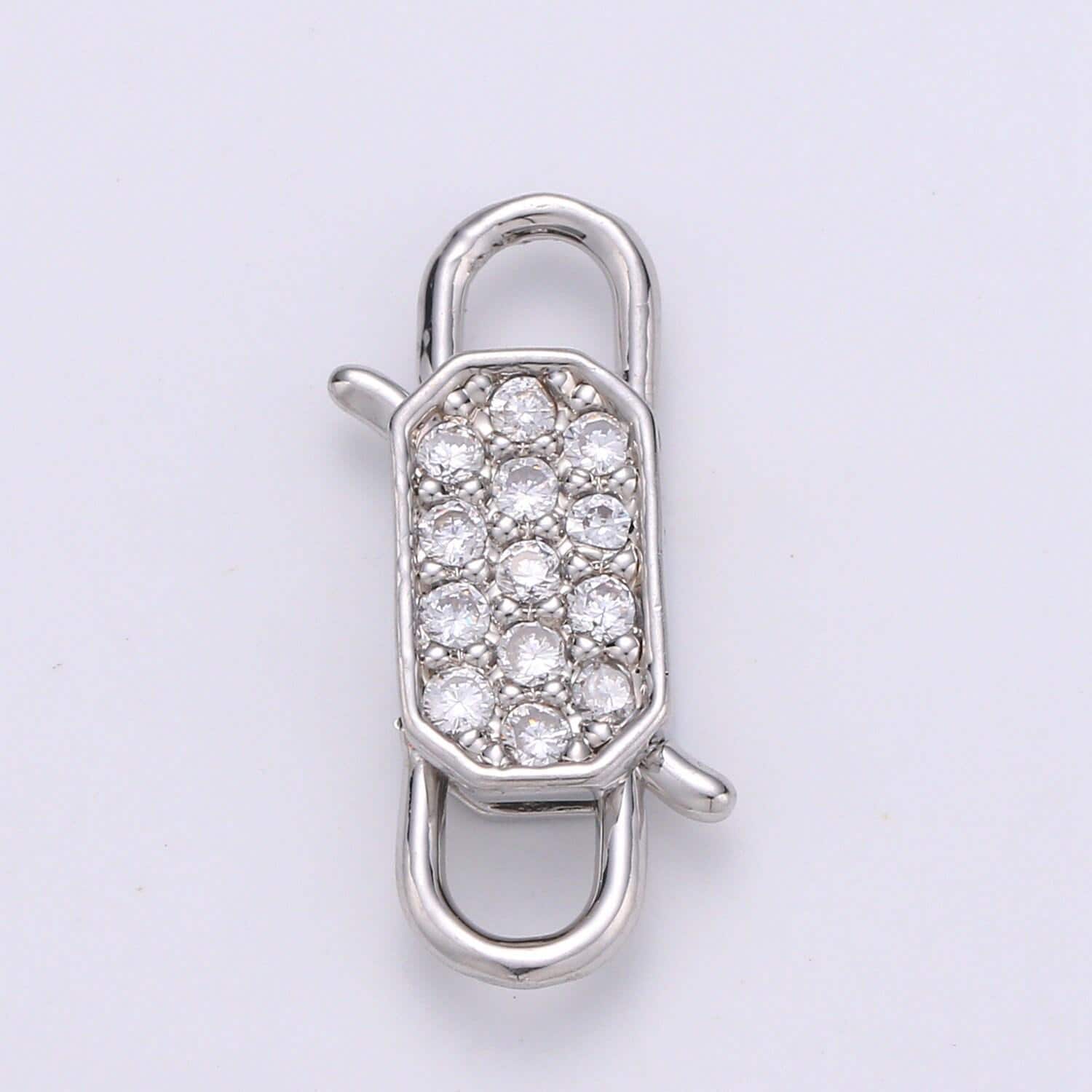 1pc cz carabiner mutiple color options spring push clasp,double clasp connector, interlocking oval lock clasp, supp- 725, 726, 727, 728, 729