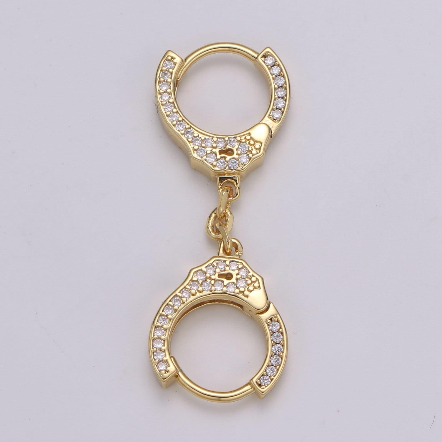 Dainty cubic gold filled hand cuff open key minimalist connector k-468