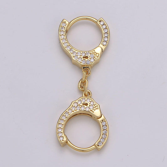 Dainty cubic gold filled hand cuff open key minimalist connector k-468
