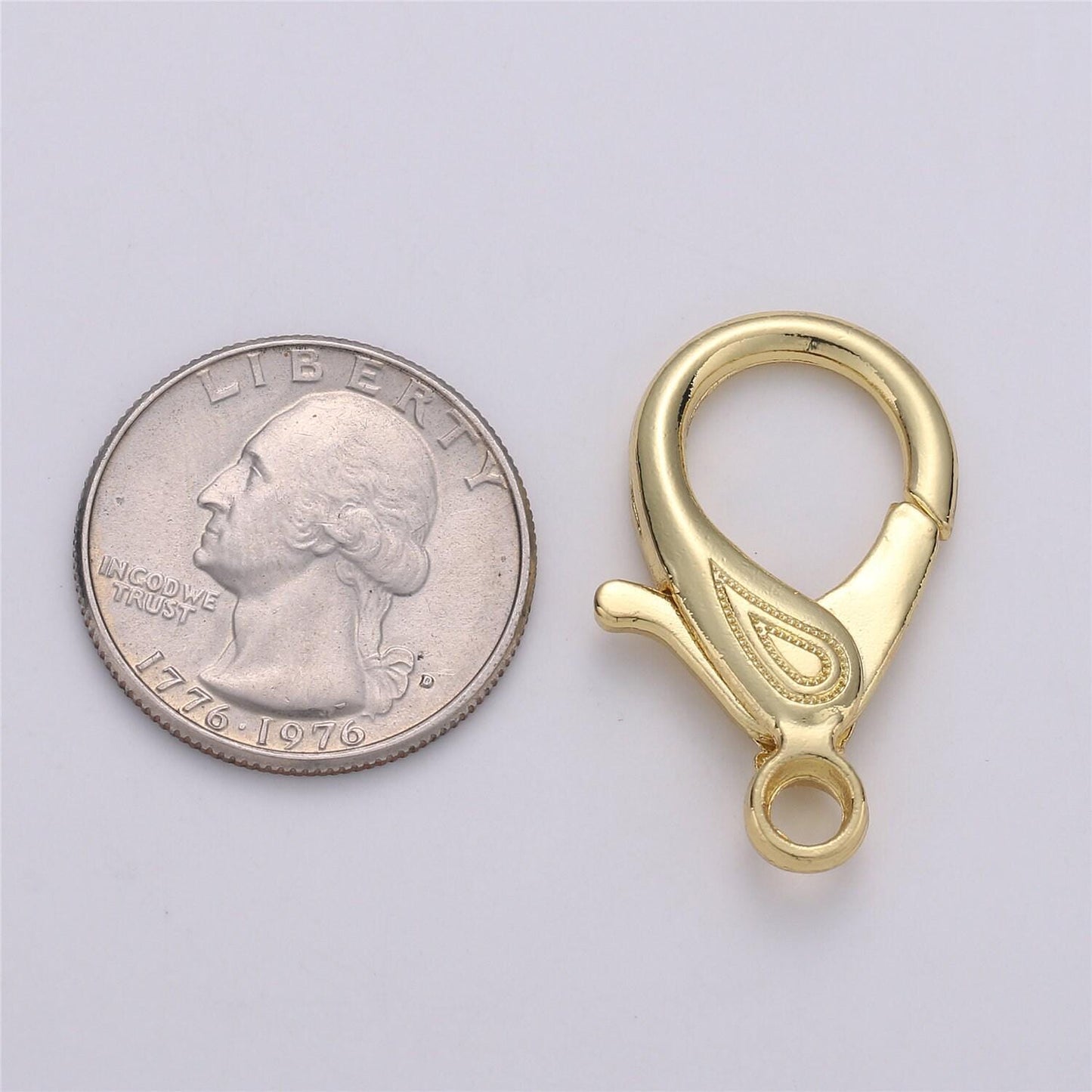 1pc wholesale lobster clasp 14k gold , lobster claw with jump ring for jewelry necklace bracelet anklet making, size 31mmx20mm, k-345