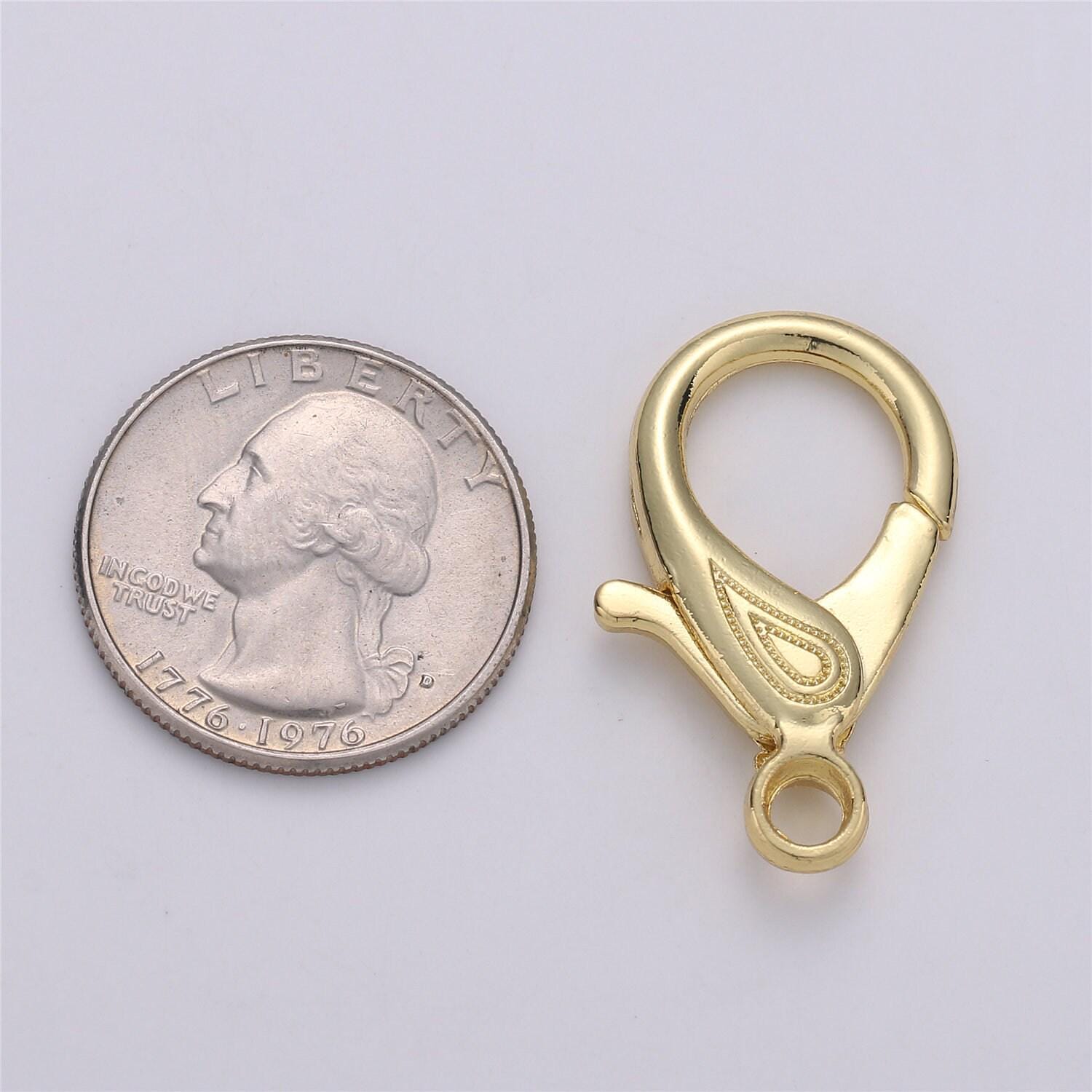 1pc wholesale lobster clasp 14k gold , lobster claw with jump ring for jewelry necklace bracelet anklet making, size 31mmx20mm, k-345