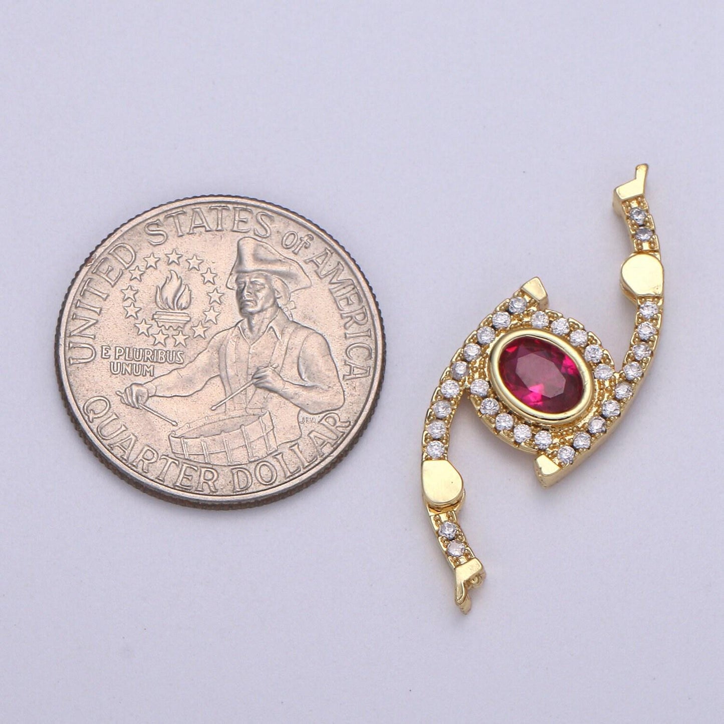 24k gold  cz micro pave clasp evil eye lock clasp, interlock micro pave clasp fastener for bracelet necklace connector clasp supp 1131
