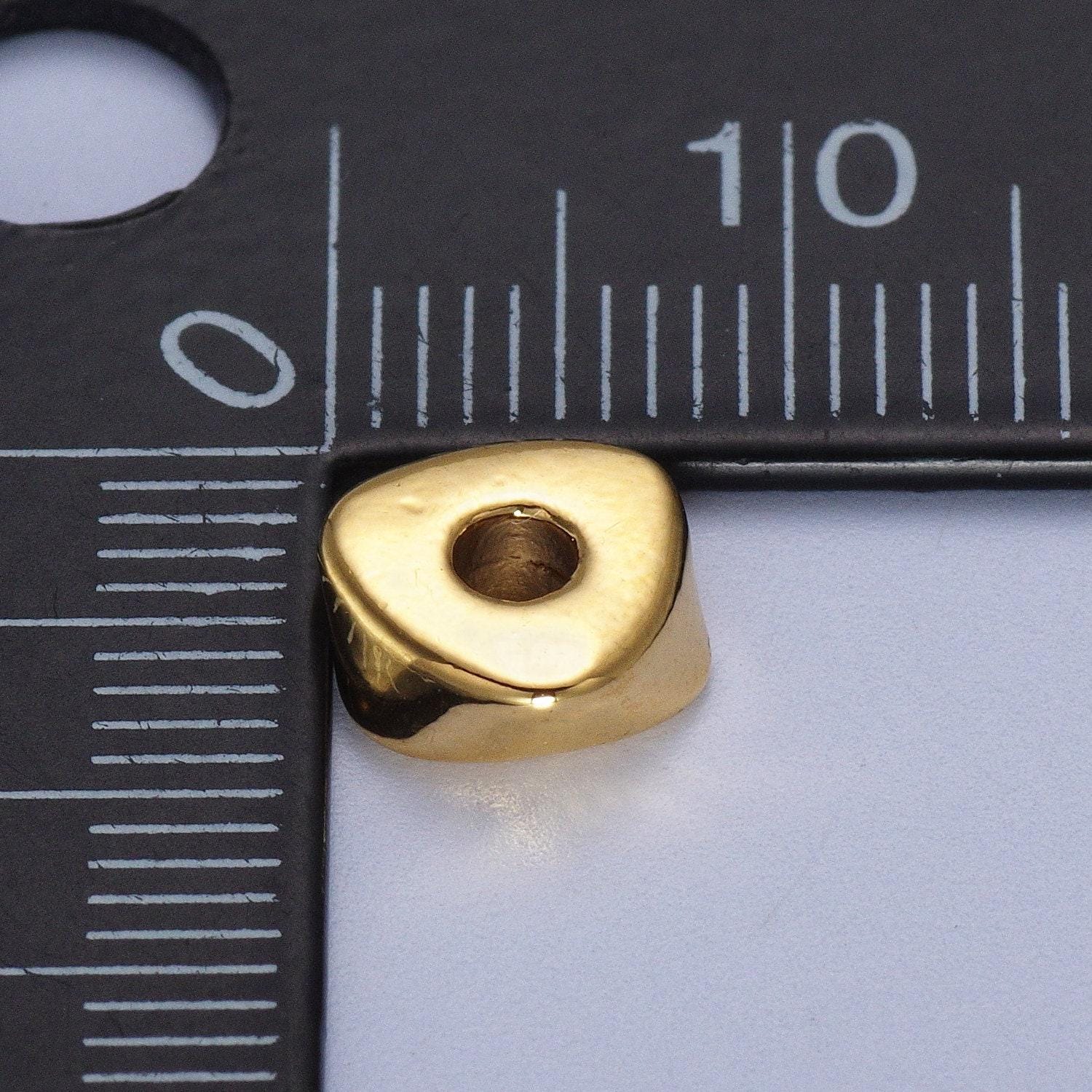 20x mini triangle beads, shiny gold slider beads, tiny bead spacers geometric beads silver triangle bead spacer for necklace bracelet