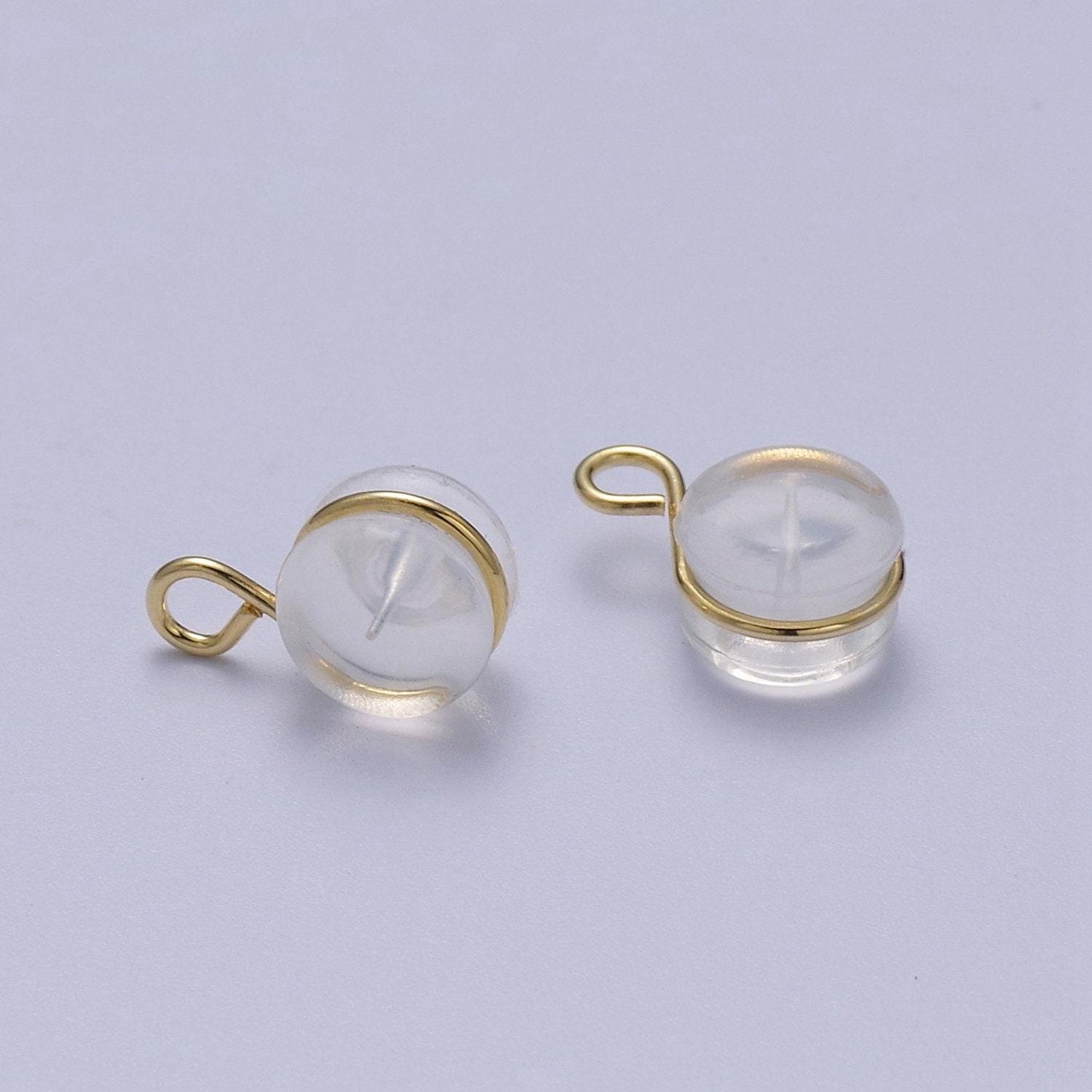 10 pair soft silicone earring backs for studs gold rubber earring backs w/ open link hypoallergenic safety plastic for jewelry making