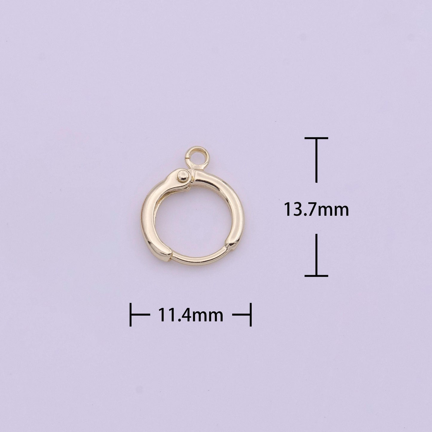 1 pair gold round huggies hoop lever back earring with open link for charm earring jewelry making k-293