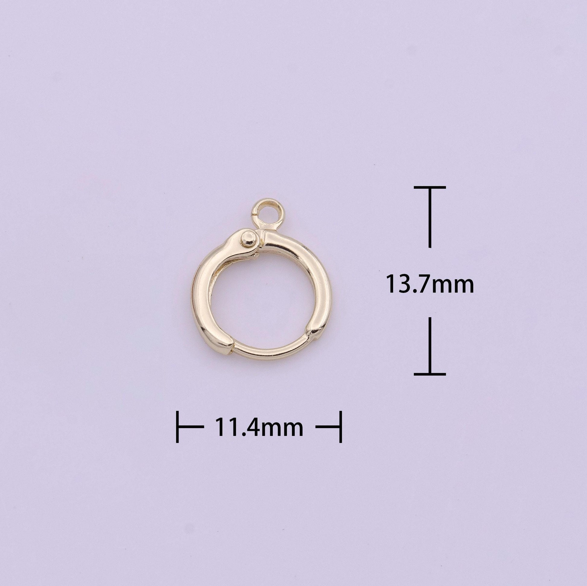 1 pair gold round huggies hoop lever back earring with open link for charm earring jewelry making k-293