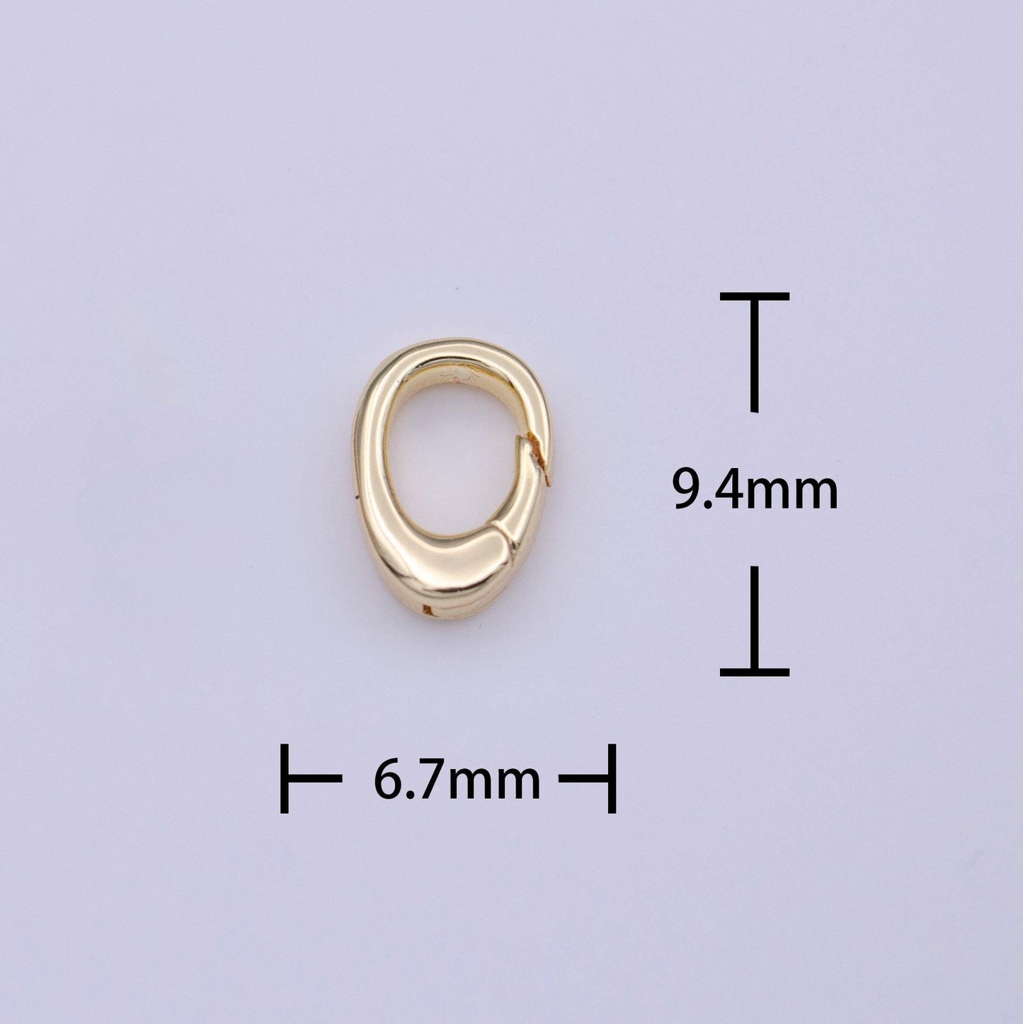 Tiny gold spring gate ring, push gate ring 6.7x9.4mm tear drop ring charm holder gold clasp for jewelry clasp k-286