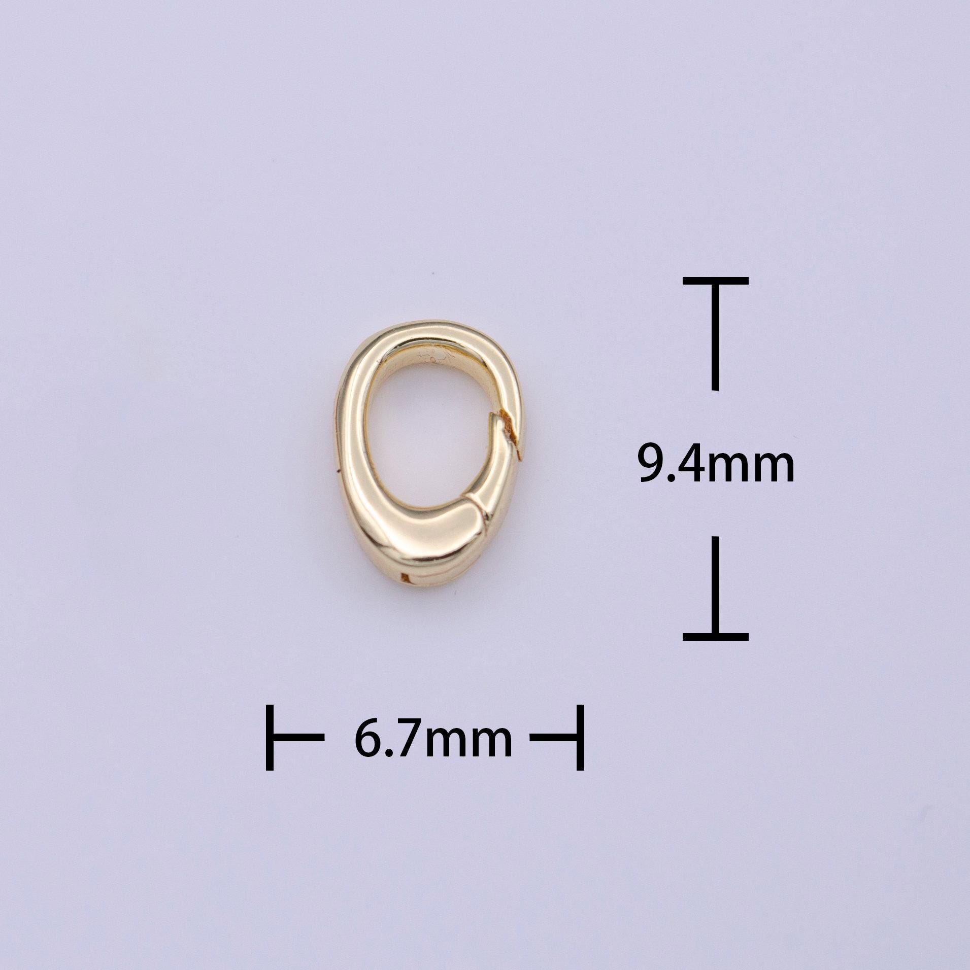 Tiny gold spring gate ring, push gate ring 6.7x9.4mm tear drop ring charm holder gold clasp for jewelry clasp k-286