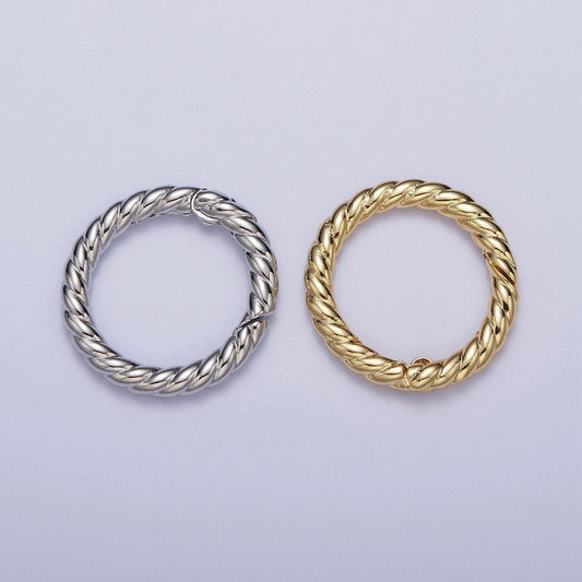 1 pc twisted gold spring gate ring 22mm marine rope push gate ring, charm holder clasp for connector, wristlet holder k-128 k-240
