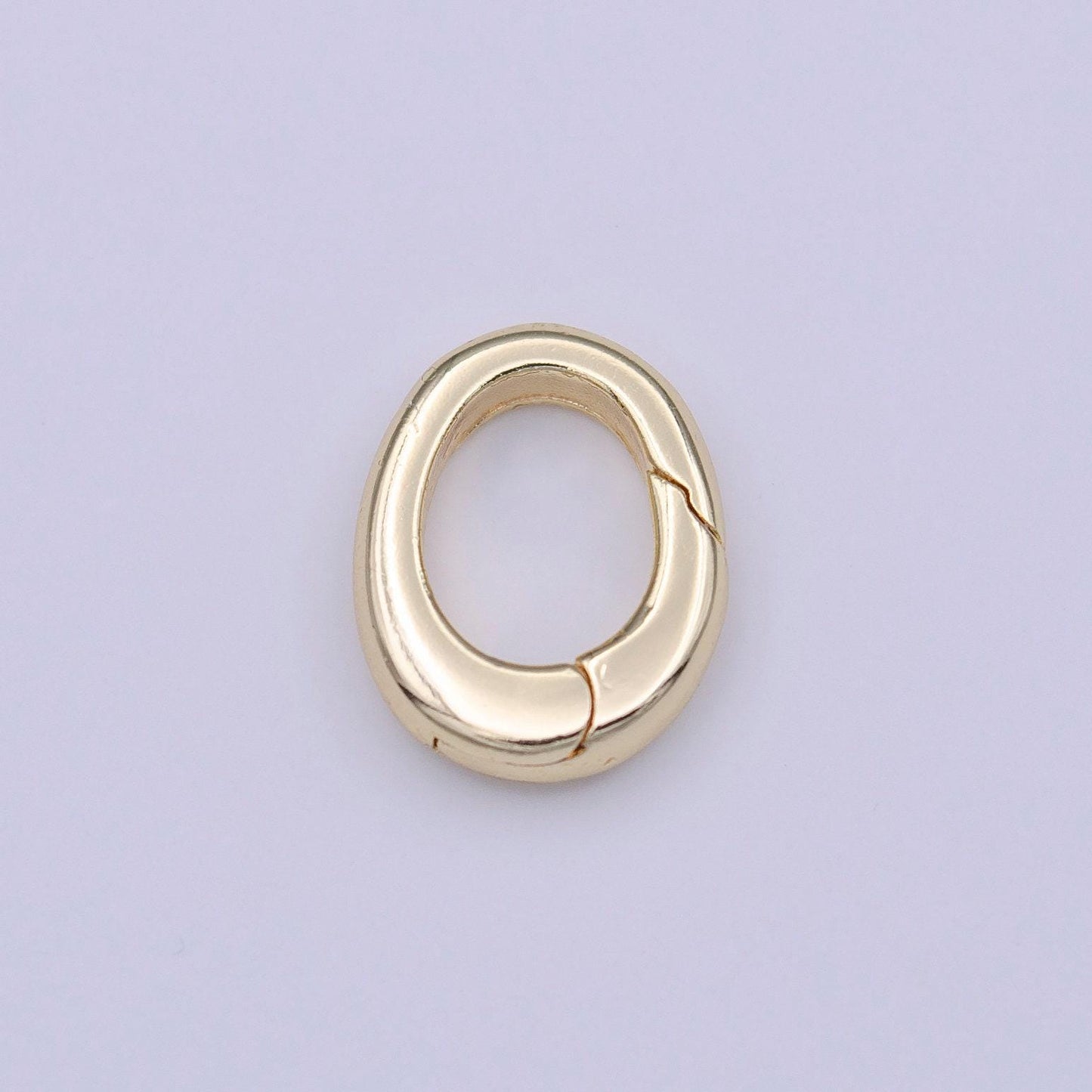 Tiny gold spring gate ring, push gate ring 11.8x9.3mm oval ring charm holder gold clasp for jewelry clasp k-238