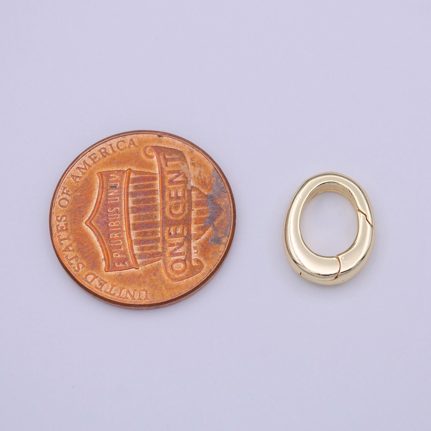 Tiny gold spring gate ring, push gate ring 11.8x9.3mm oval ring charm holder gold clasp for jewelry clasp k-238