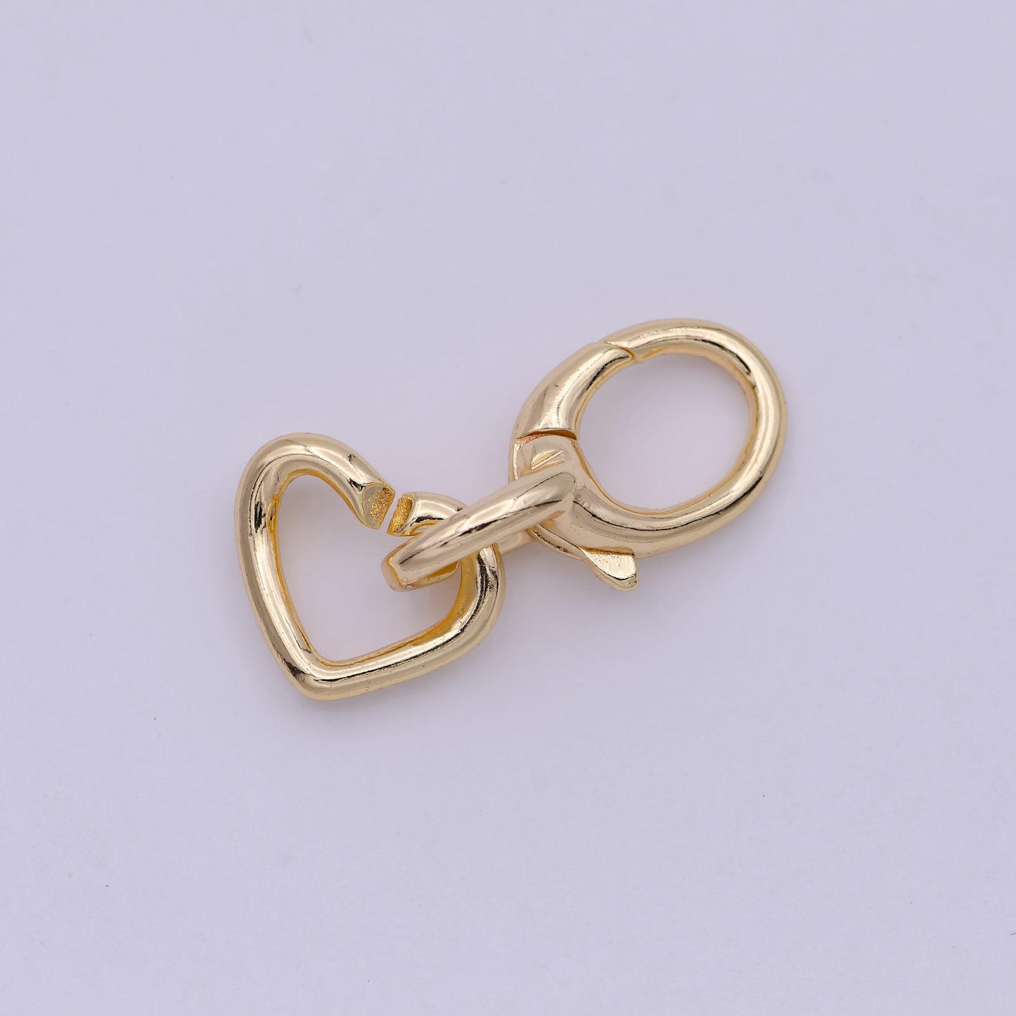 16k gold filled heart charm holder with lobster clasp k-205