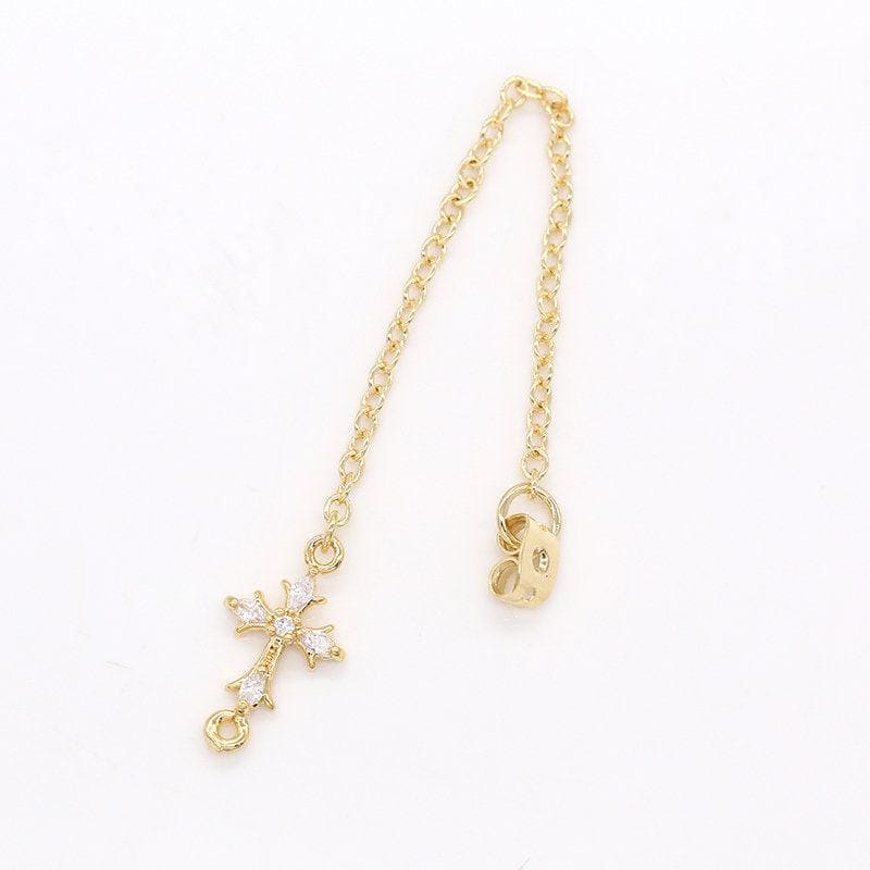 1 pair cubic cross drop ear back 70mm long 1mm thick earring back stopper for earring making components diy jewelry findings wholesale k-138