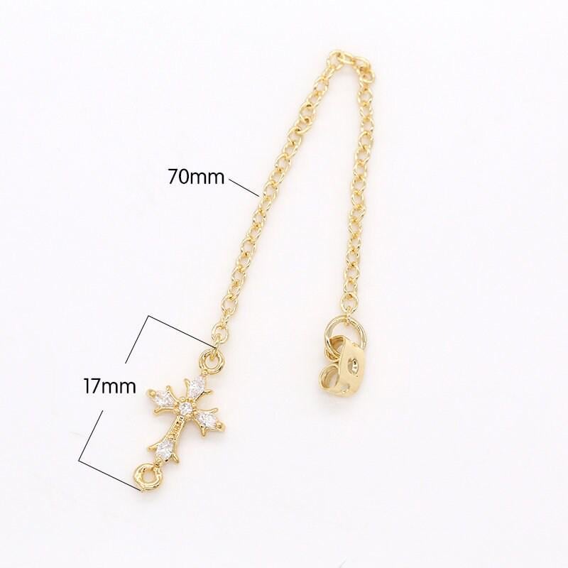 1 pair cubic cross drop ear back 70mm long 1mm thick earring back stopper for earring making components diy jewelry findings wholesale k-138