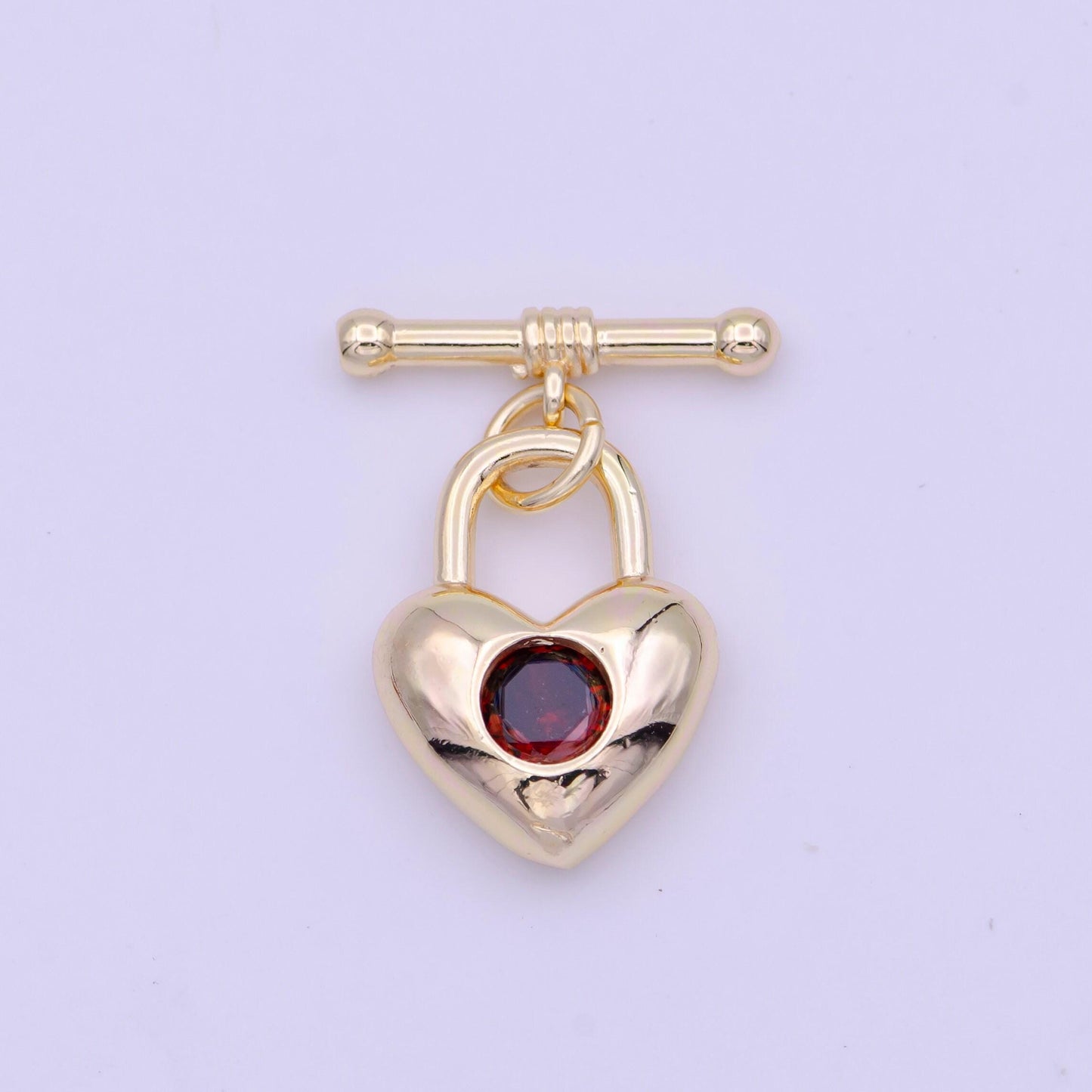 Mini heart gold toggle clasp, ot clasp with clear blue red cz for jewelry supply end clasp