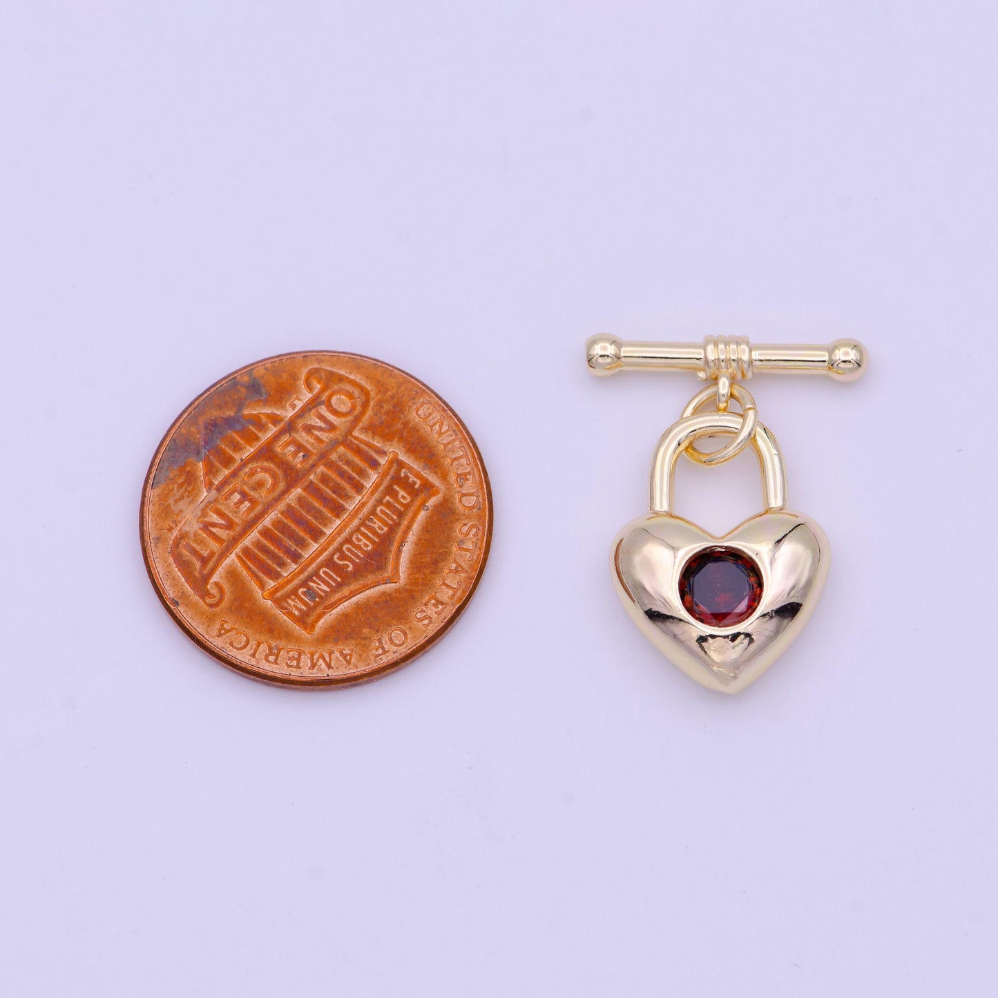 Mini heart gold toggle clasp, ot clasp with clear blue red cz for jewelry supply end clasp