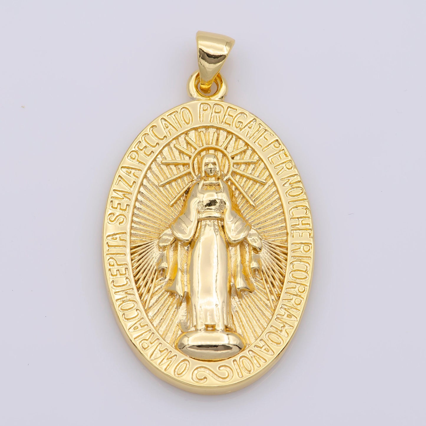 24k gold filled religious our lady of guadalupe miraculous mary medal charm pendant for statement necklace minimalist jewelry