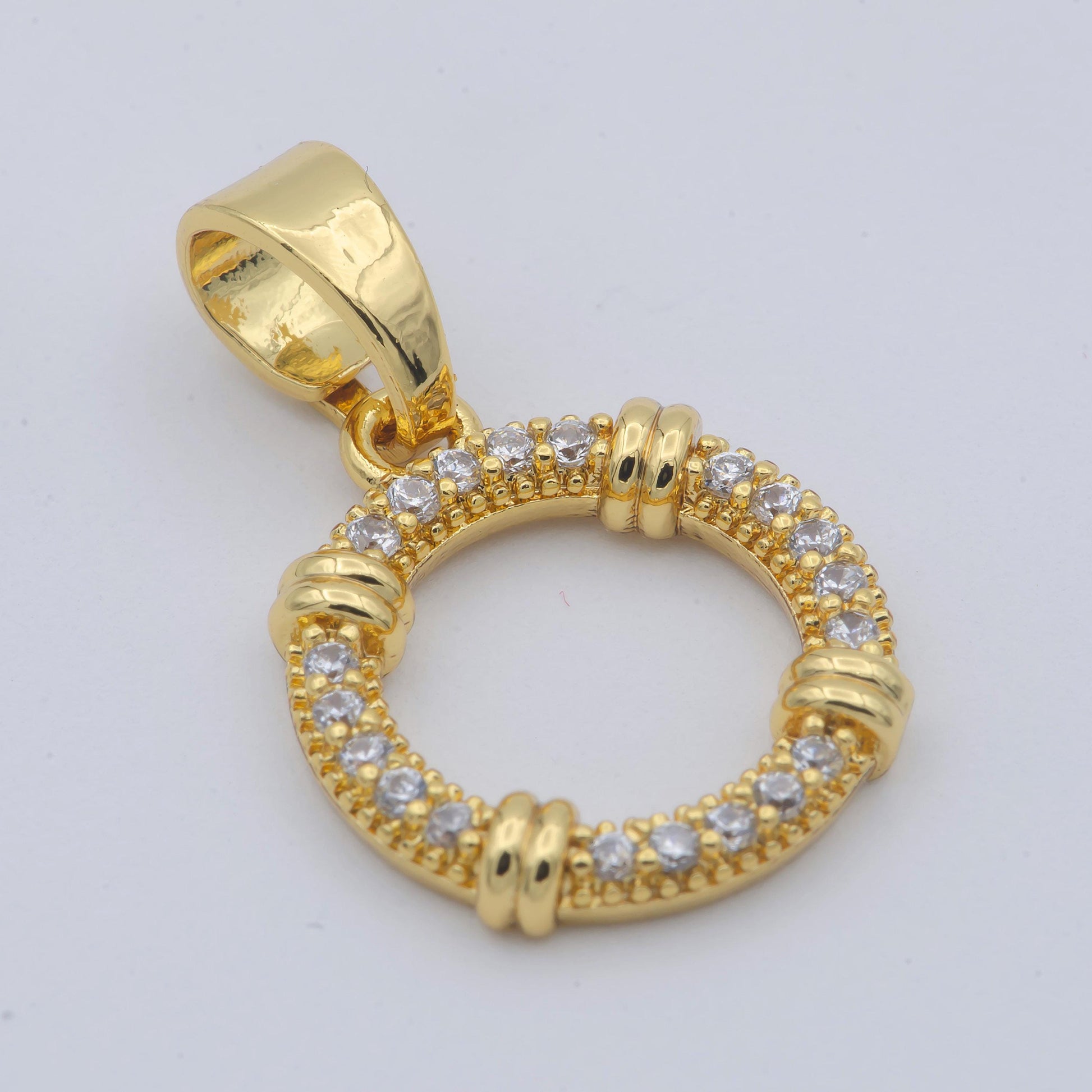 24k gold filled micro pave cz wheel of fortune charm,daisy micro pave cz pendant, charm pendant, flower jewelry, chgf-1930