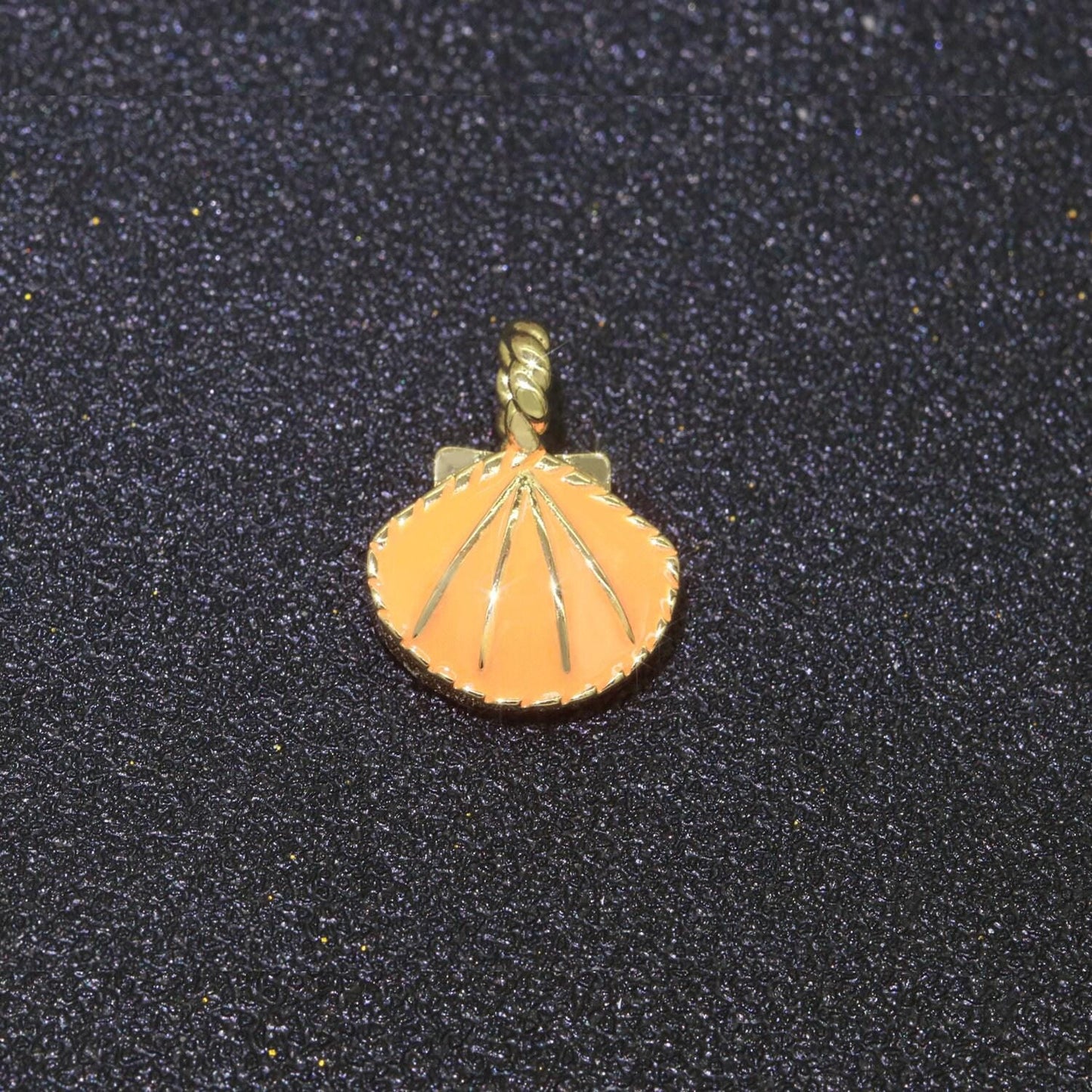 Dainty enamel sea shell charm, seashell charm, oyster necklace pendant, under the sea beach jewelry inspired pink green orange purple charm