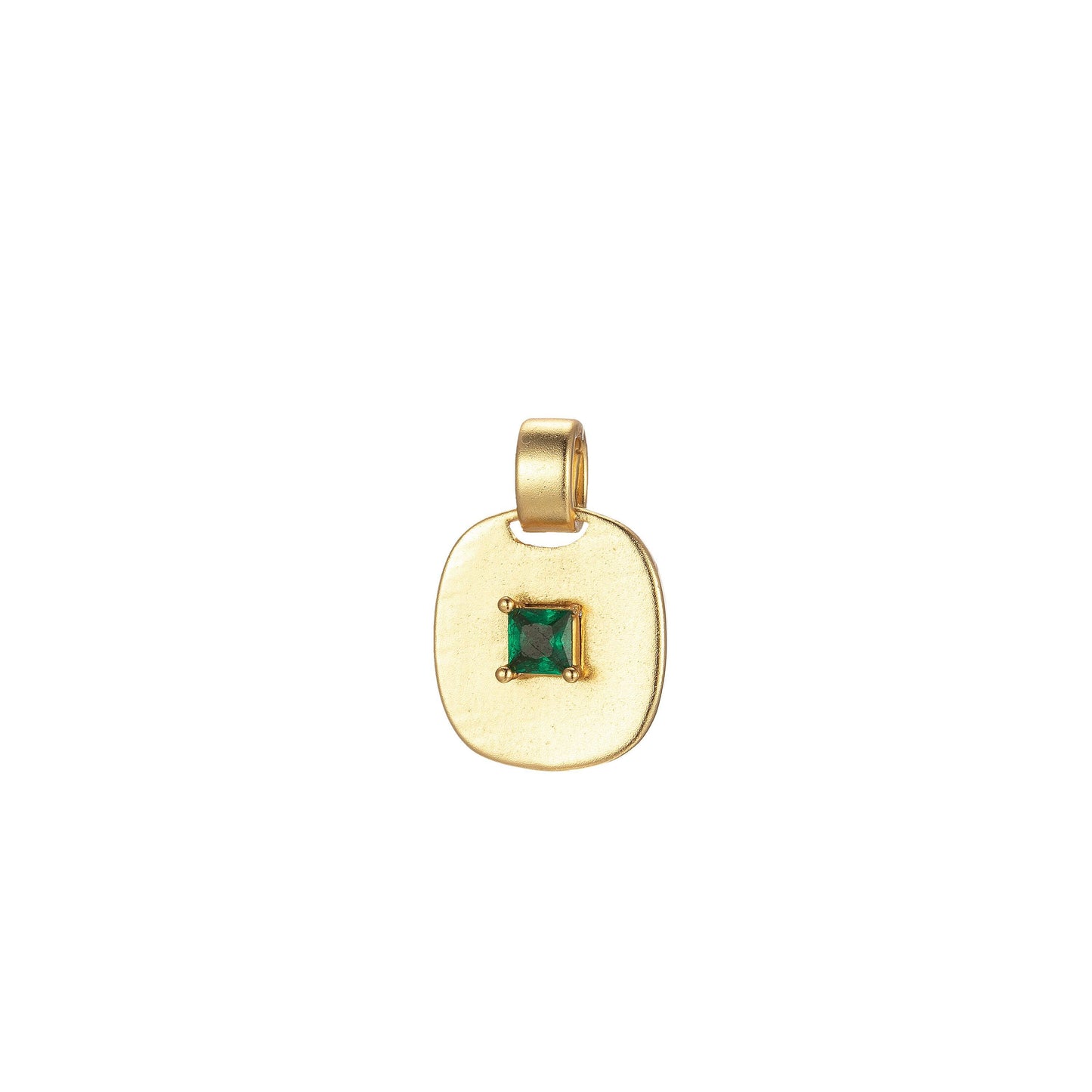 1x dainty emerald green, red, clear cz square gold medallion charm tiny small pendant tag charm, bracelet necklace earring finding, j-850