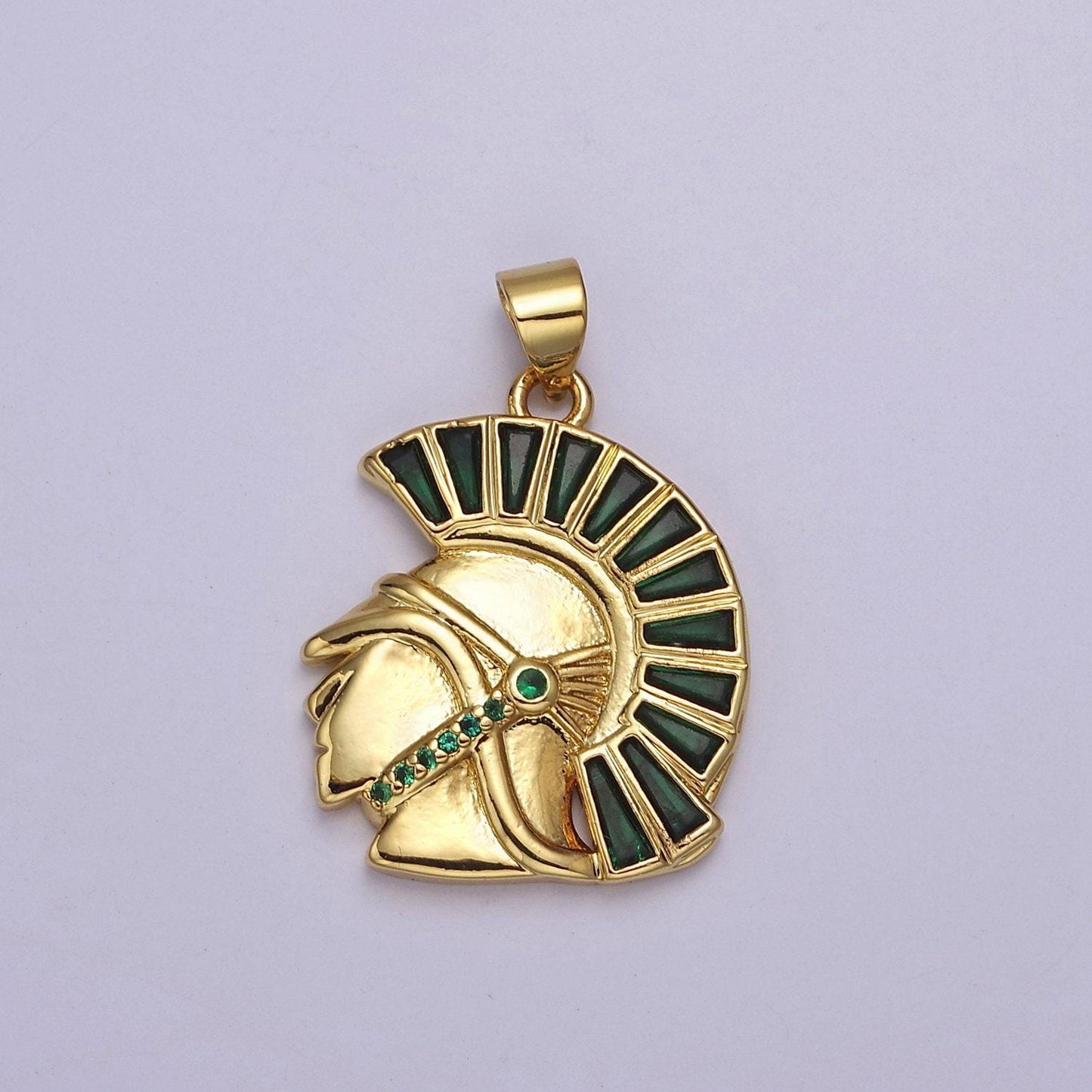 Gold trojan knight helmet charms, greek corinthian helmet pendant spartan inspired j-772 j-764 j-772