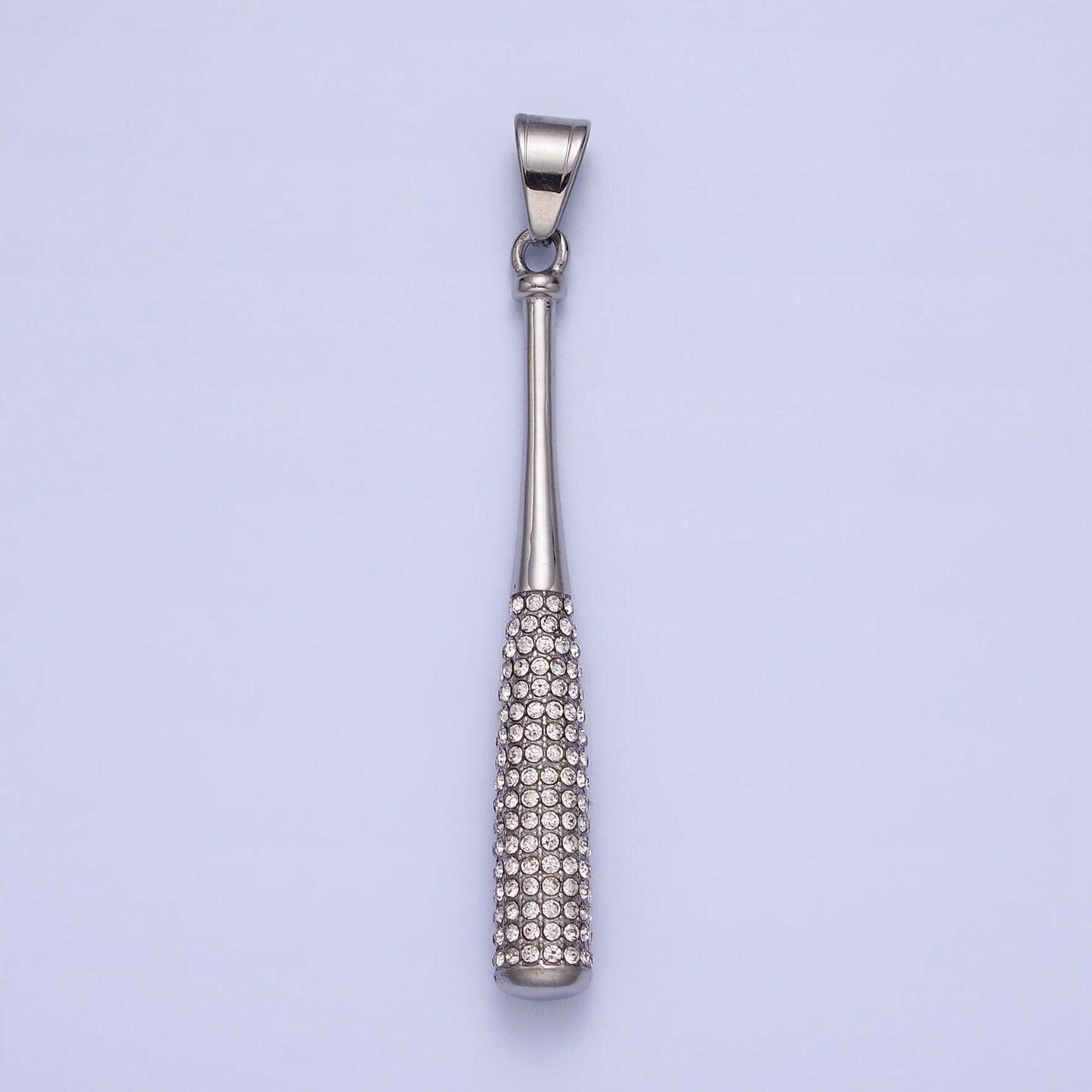 Stainless steel baseball bat pendant micro pave gold baseball charms 3d pendants j763 j771