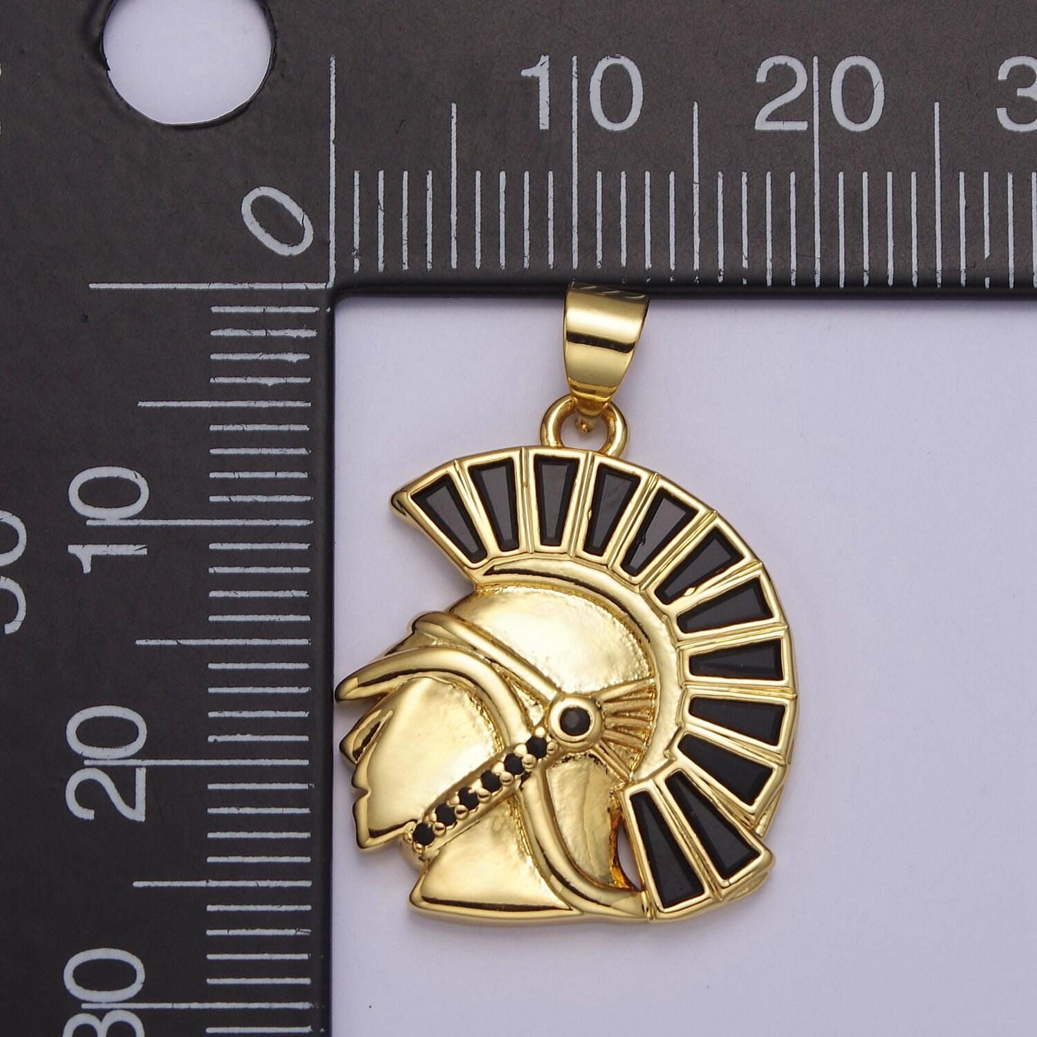 Gold trojan knight helmet charms, greek corinthian helmet pendant spartan inspired j-772 j-764 j-772
