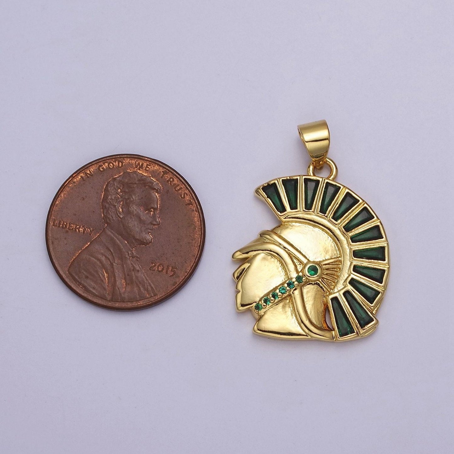 Gold trojan knight helmet charms, greek corinthian helmet pendant spartan inspired j-772 j-764 j-772