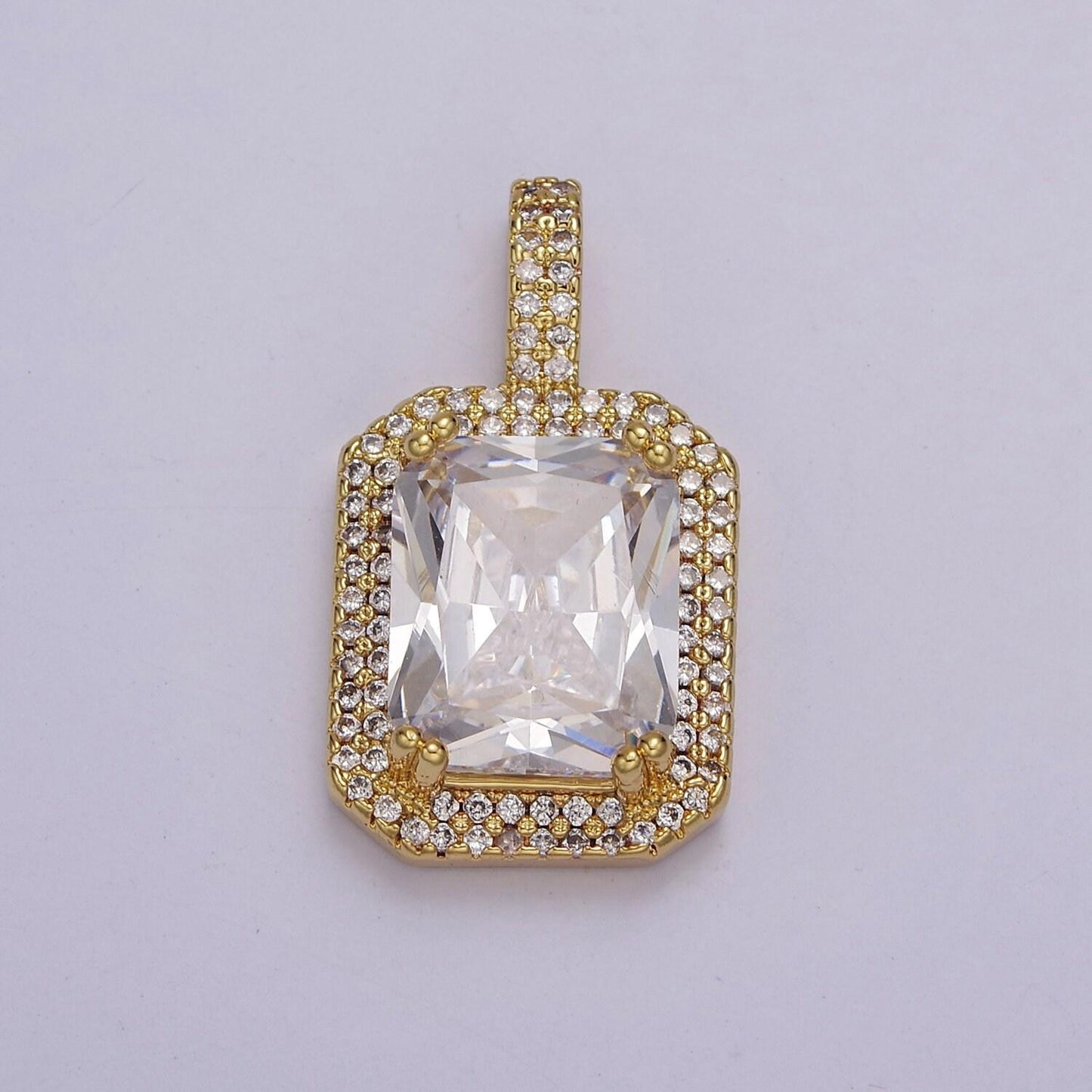 Cubic blue, black, green, pink, red 24k gold filled solitaire micro pave pendant, large emerald diamond square cz stone pendant j-238~j-242