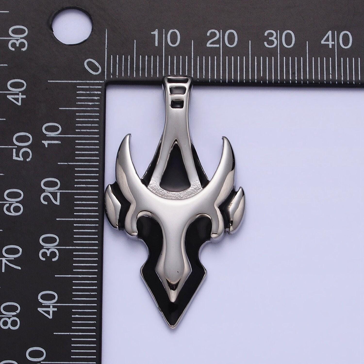 Stainless steel knight mask pendant men warrior jewelry inspired for statement jewelry hard heavy duty jewelry j-742