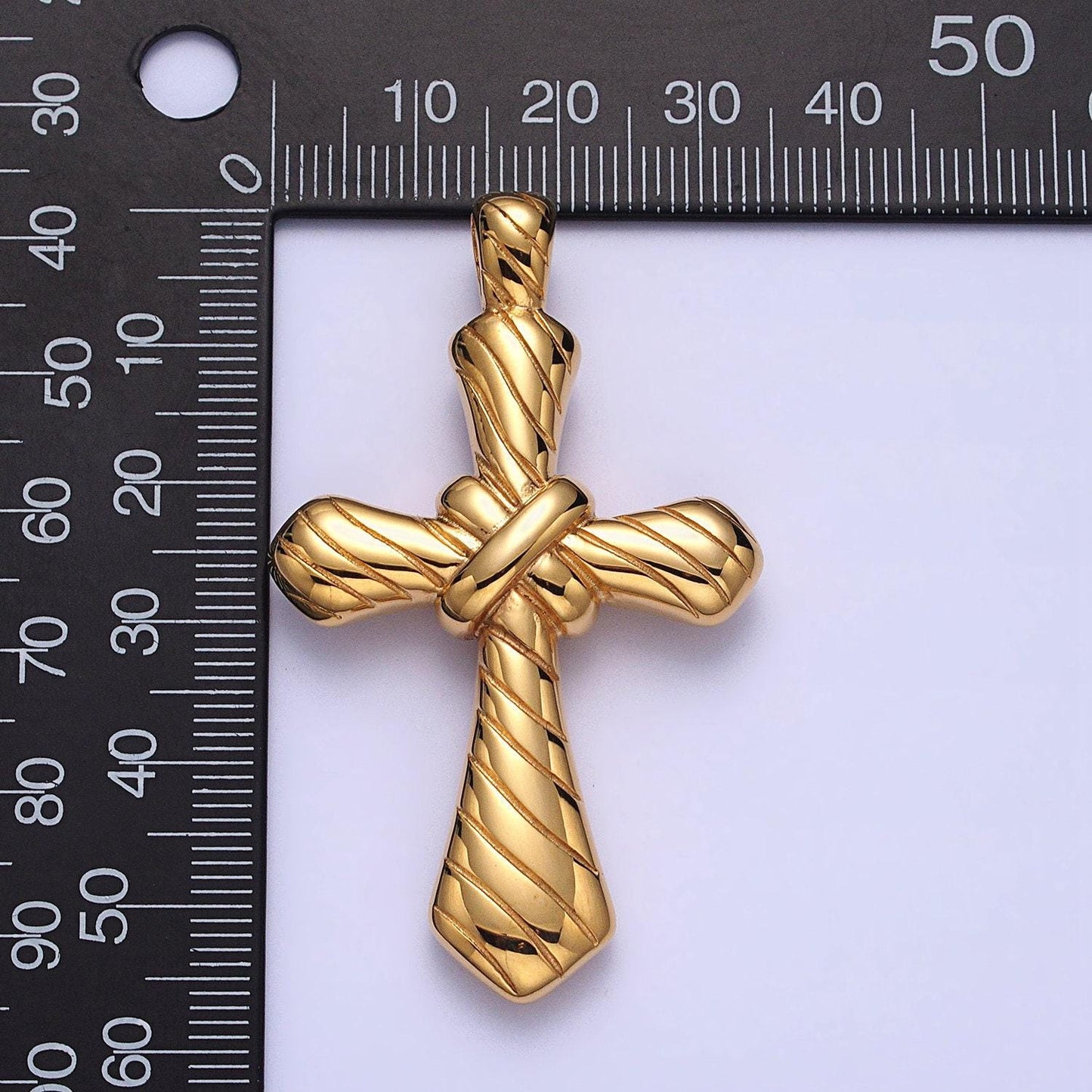 Stainless steel religious charm men line-textured tie pendant in gold & silver for priest gift idea christian catholic jewelry | j730 j739