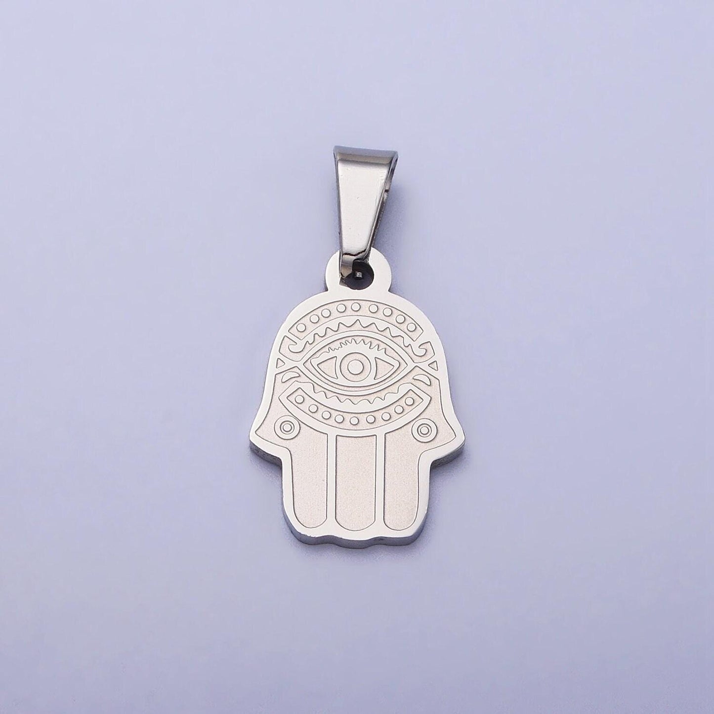 Gold hand of hamsa necklace pendant evil eye charm• good luck charm • religious necklace • protection amulet jewelry making j700