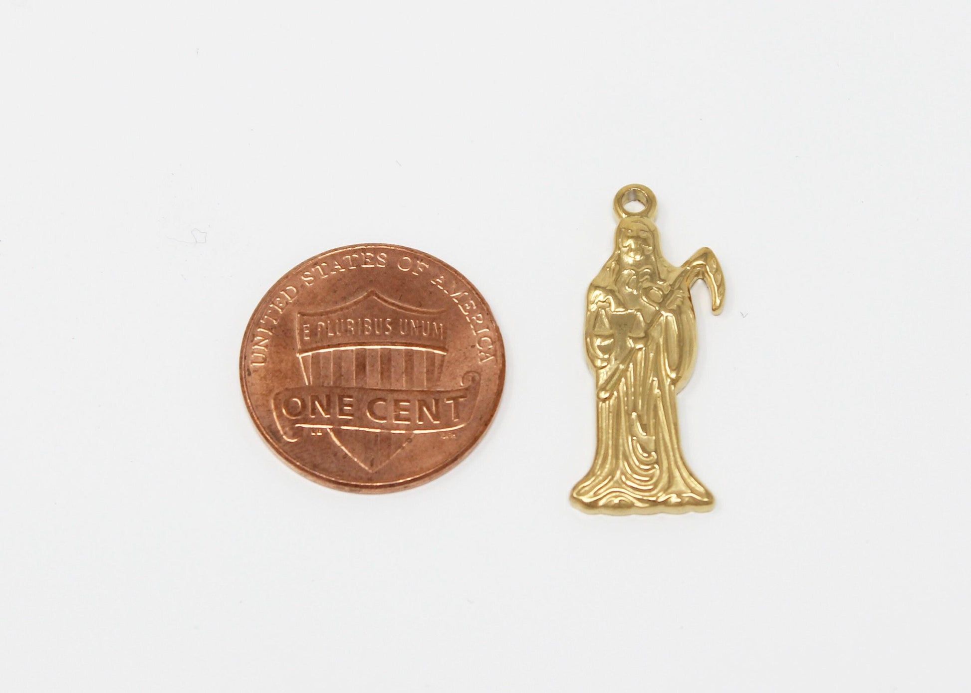 Gold grim reaper death goth gothic style force ghost necklace pendant charm bead bails findings for jewelry making j-650