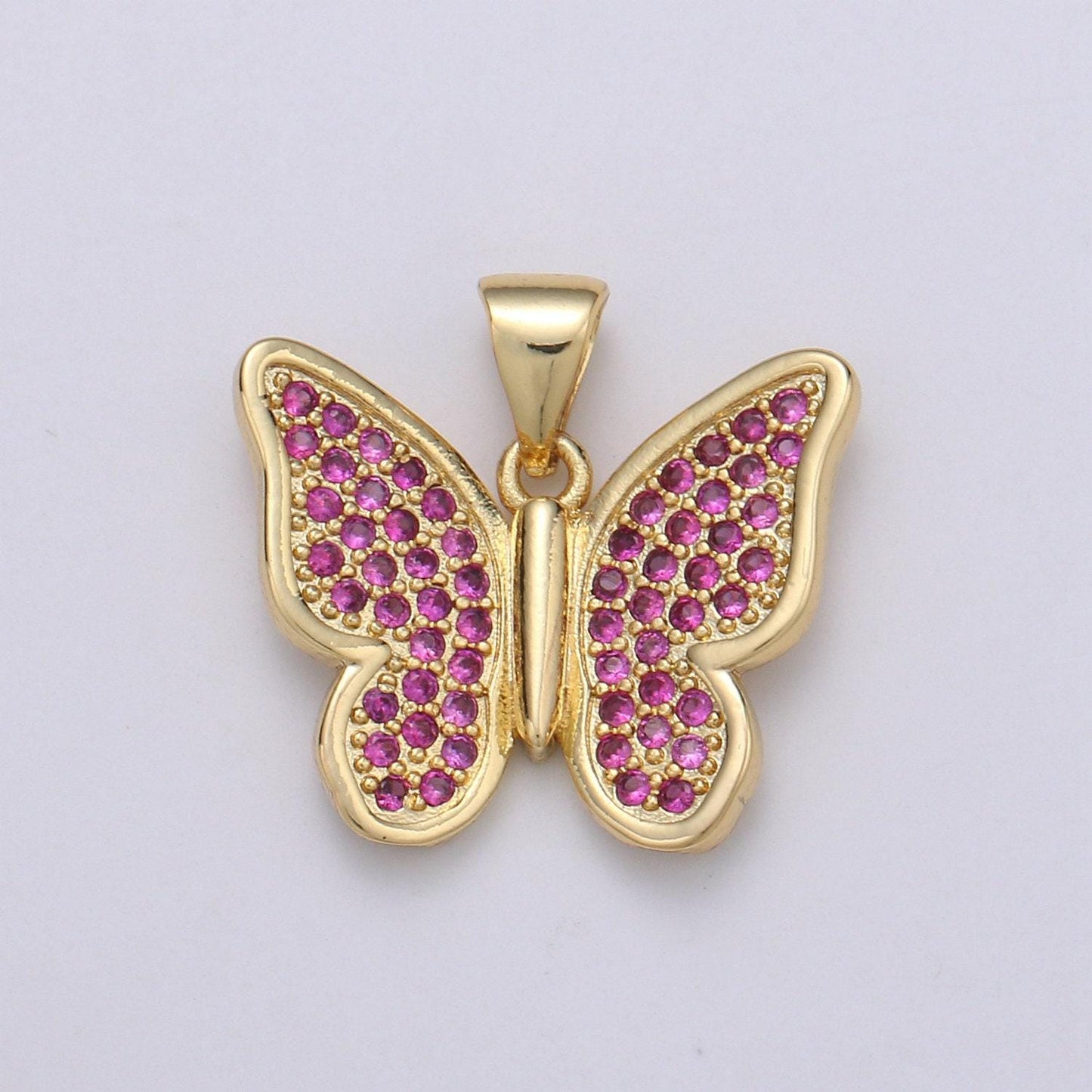 1pc gold micro pave cz butterfly pendant charm, micro pave cz butterfly pendant charm, gold filledcluster cz pendant j-63,j-64,j65
