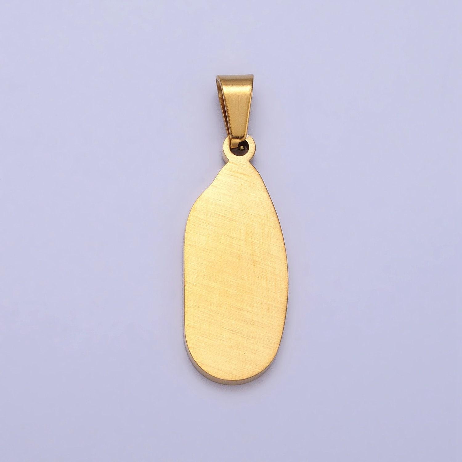 Gold virgin mary lady guadalupe statement religious jewelry unisex pendant stainless steel medallion pendant j613