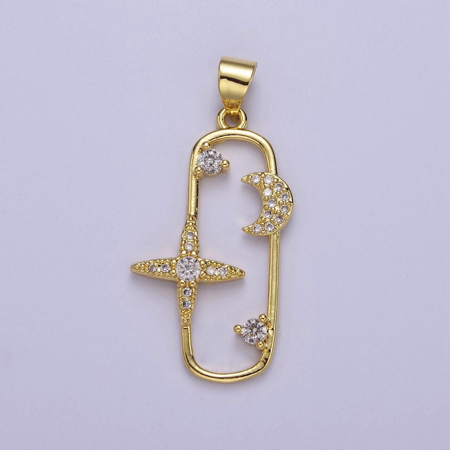 Star and moon charms - space charms - galaxy pendant - celestial jewelry j-512