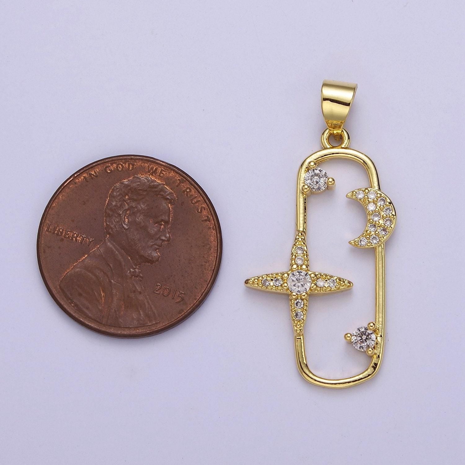Star and moon charms - space charms - galaxy pendant - celestial jewelry j-512