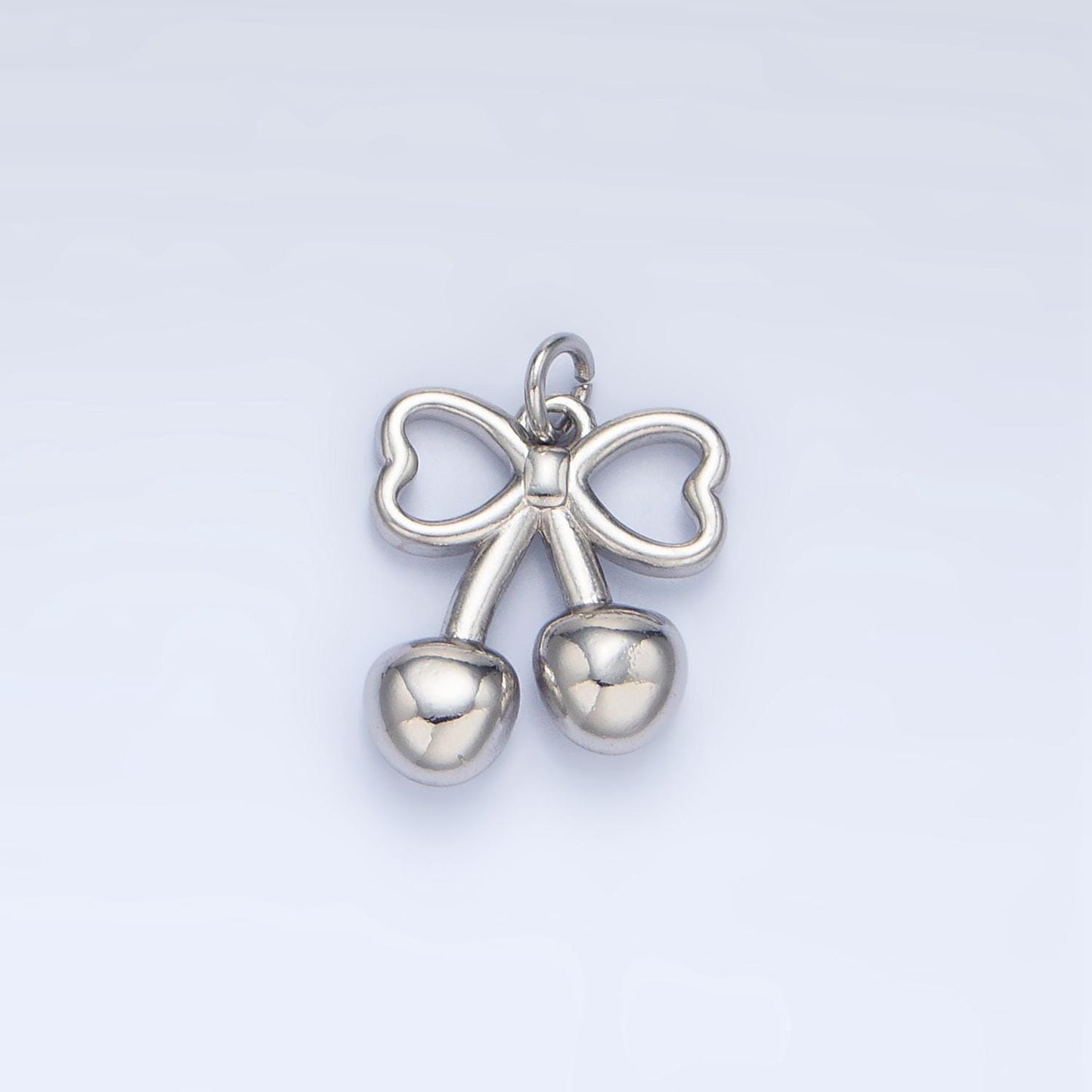 Dainty 24k gold filled cute ribbon bow charm for bracelet necklace earring component add-on charm cherry inispired | n1345