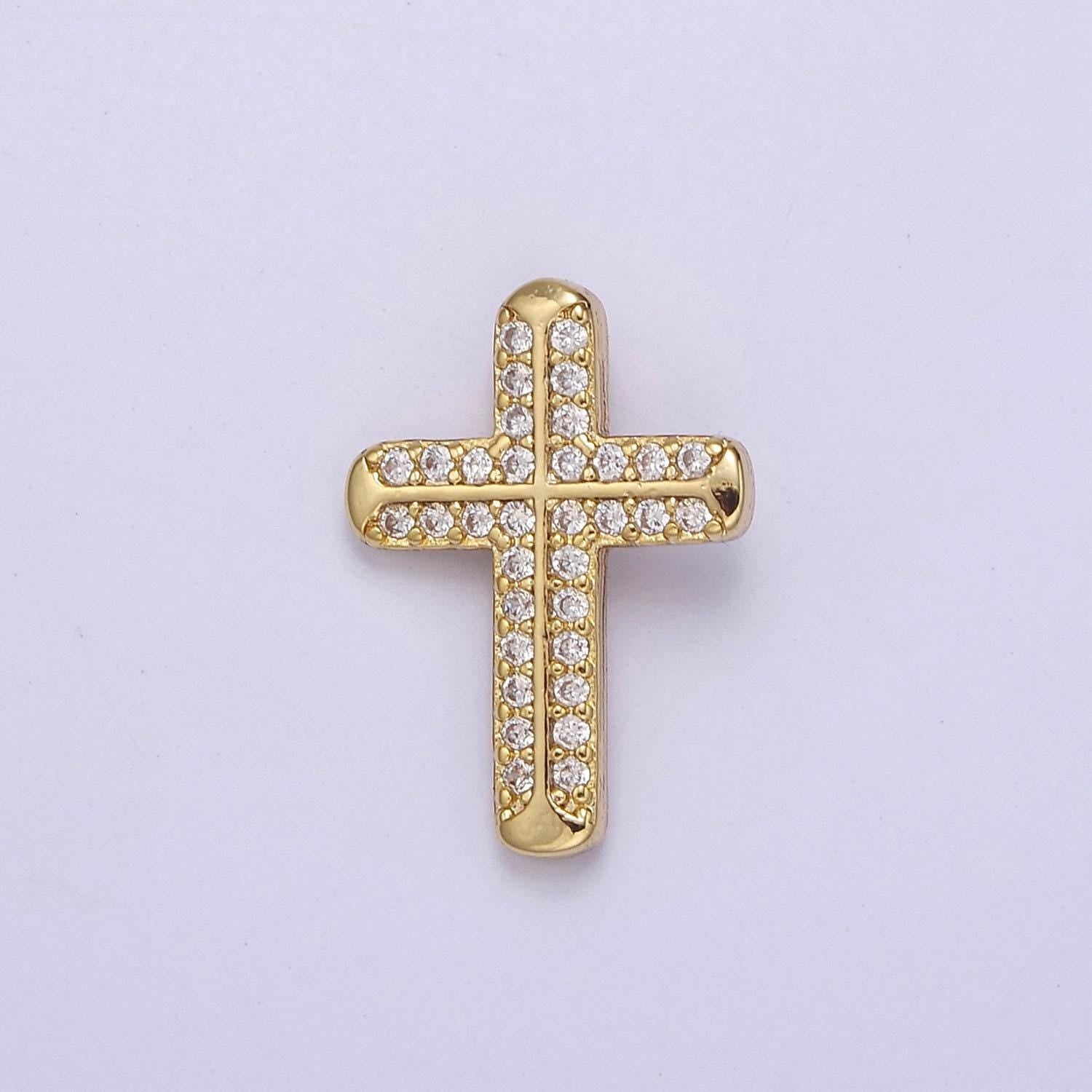 Micro pave cross pendant, minimalist cubic zirconia cz religious pendant for jewelry making, j-372