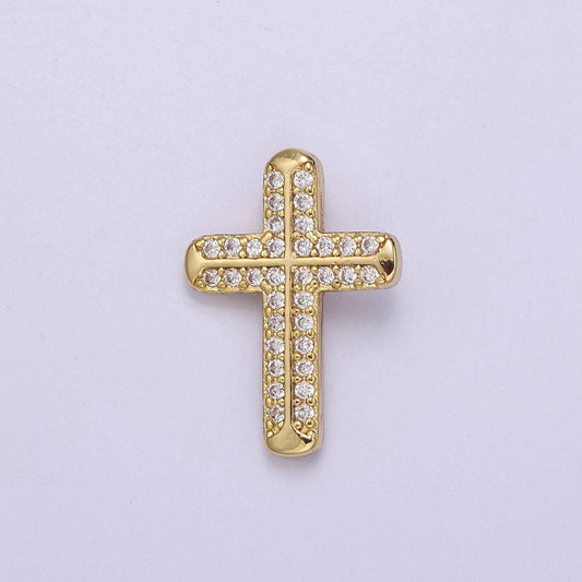 Micro pave cross pendant, minimalist cubic zirconia cz religious pendant for jewelry making, j-372