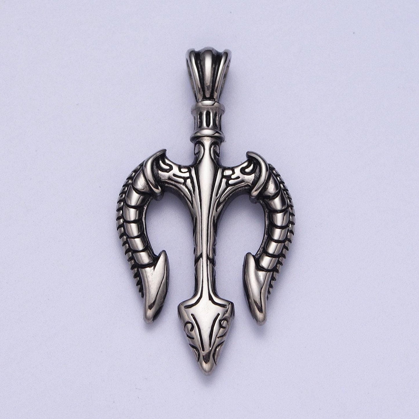 Gold trident pendant stainless steel charm neptune's necklace pendant god of sea pendant greek mythology inspired for men jewelry j342