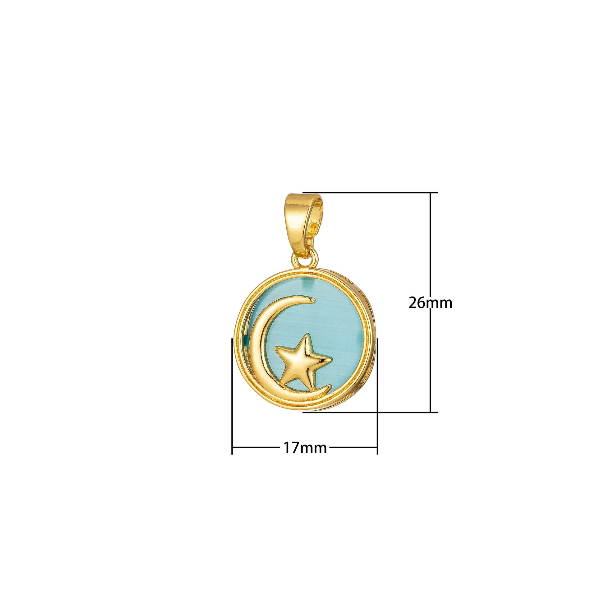 1pc celestial pendant crescent moon star dainty charm for necklace bracelet findings for jewelry making